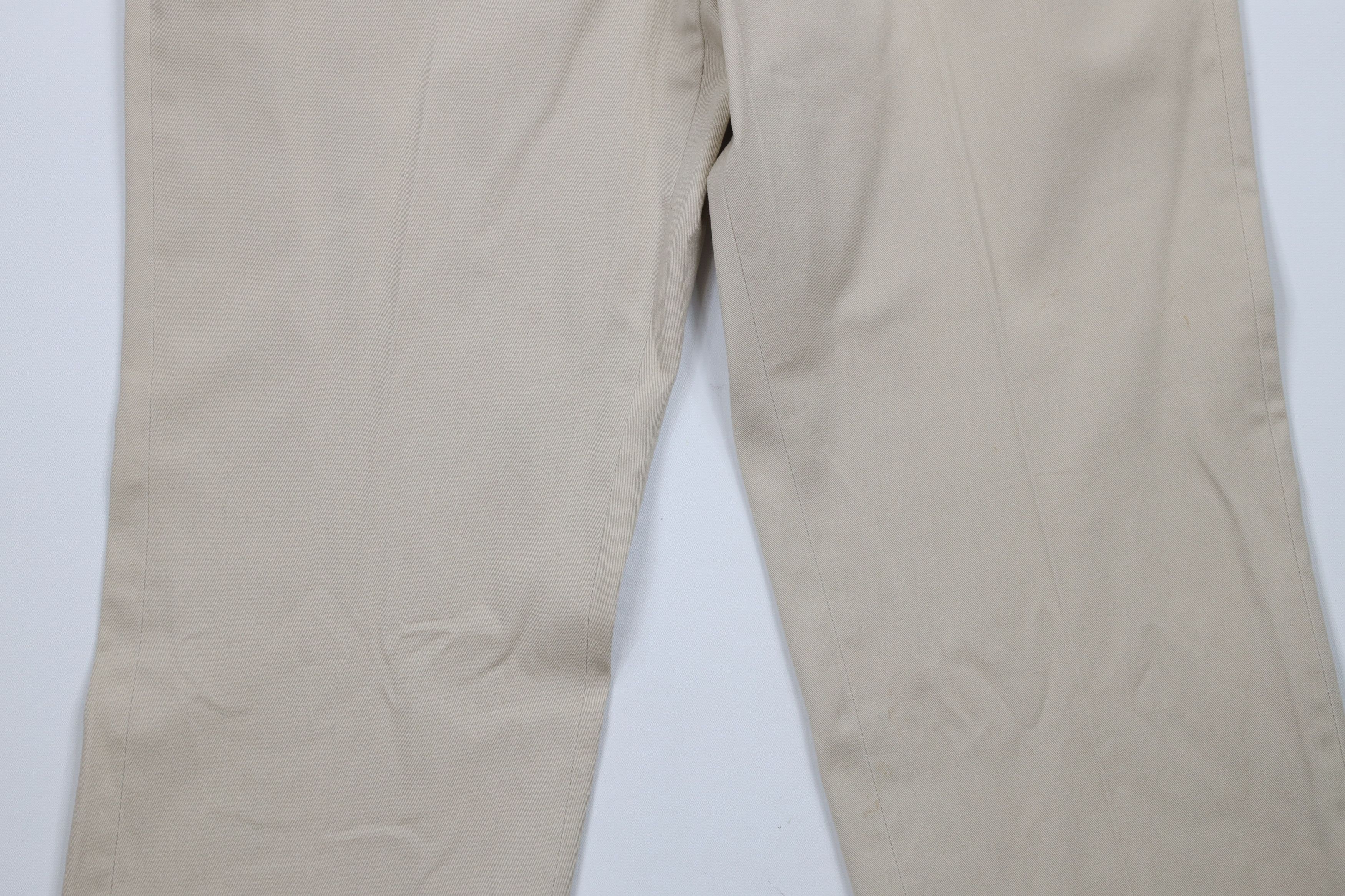 L.L. Bean × Vintage Vintage 90s LL Bean Buckle Waist Wide Leg Pants Beige USA Size US 36 / EU 52 - 3 Thumbnail