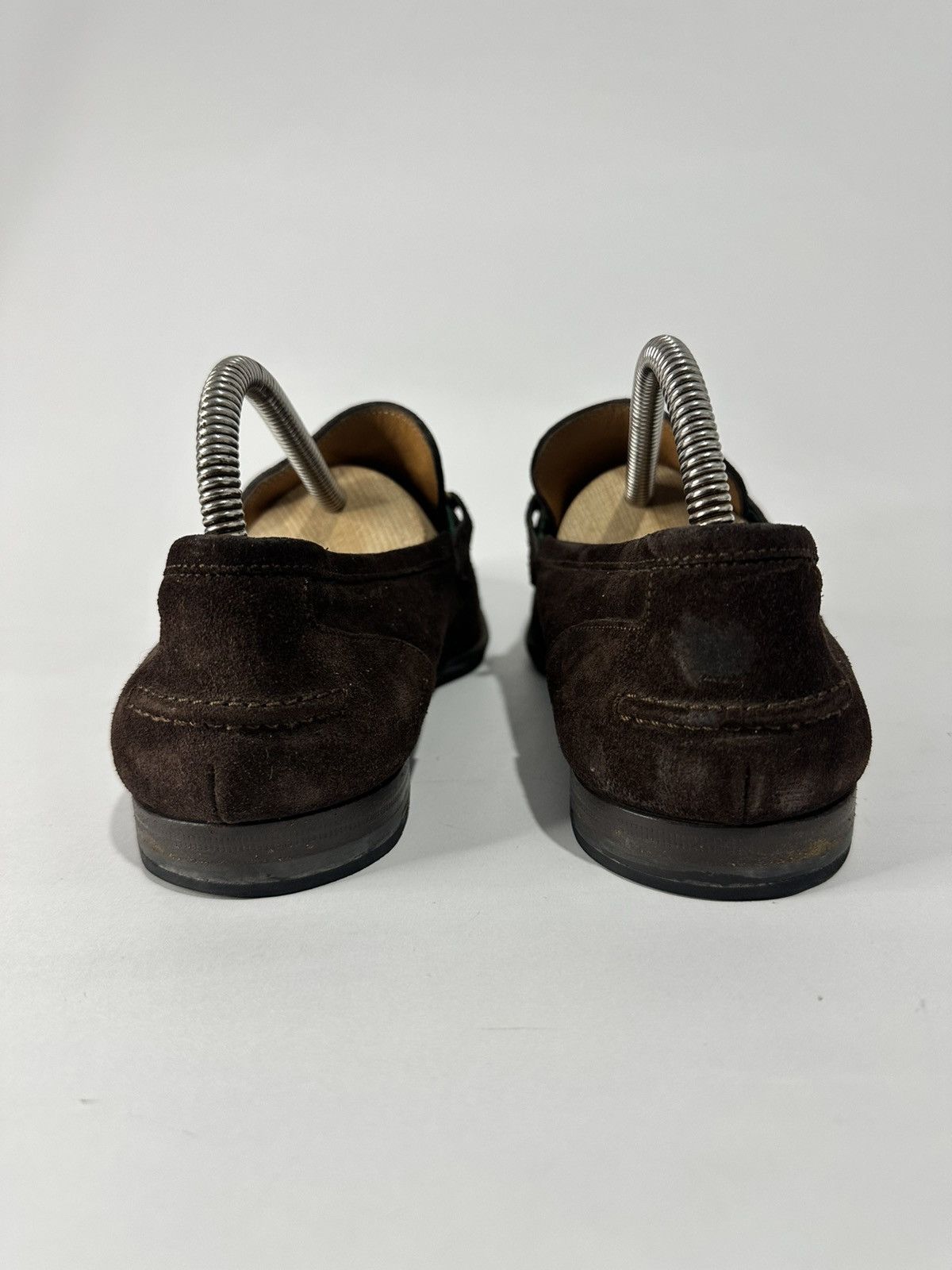 Gucci Gucci Dark Brown Suede Horsebit Web Loafers Size 41.5/8.5 US Size US 8 / EU 41 - 5 Thumbnail