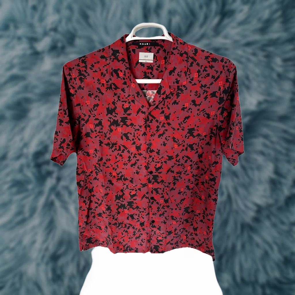 Ksubi KSubi Button-Down Shirt Men’s Size Medium Red Digital Camouflage Casual Tencel Size US M / EU 48-50 / 2 - 1 Thumbnail
