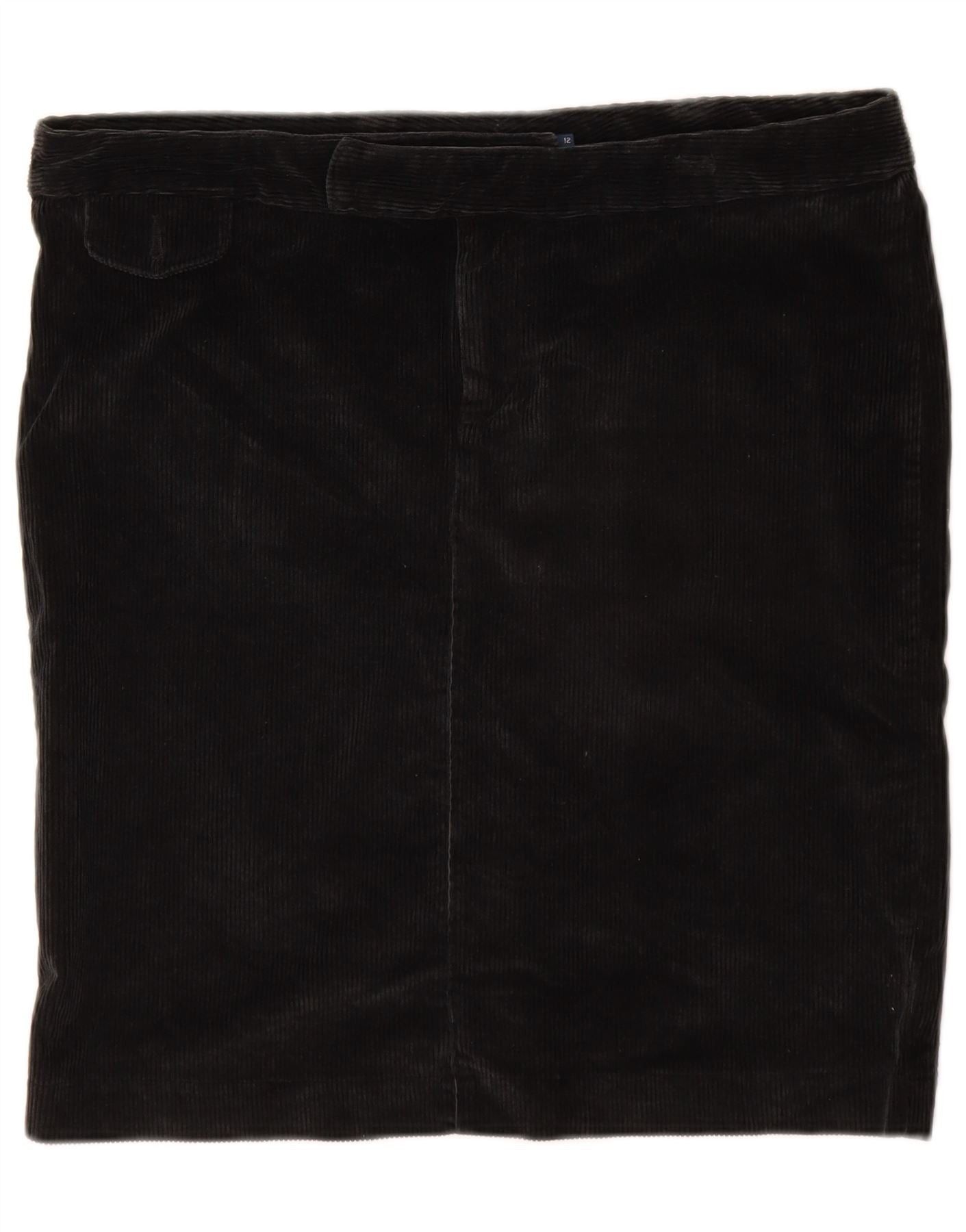 Ralph Lauren Womens Corduroy Skirt US 12 Large W34 Black Cotton Size 30" / US 8 / IT 44 - 1 Thumbnail