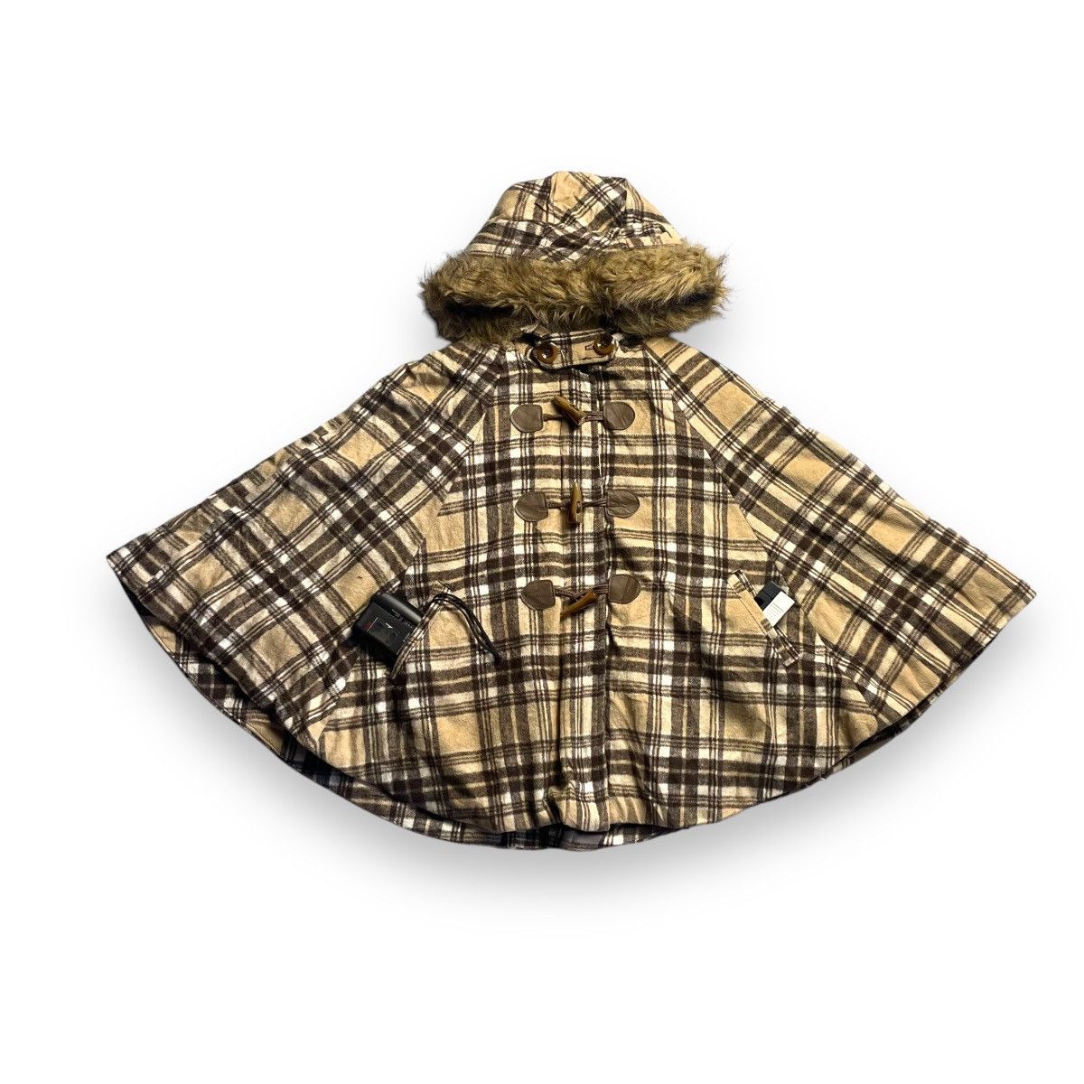 If Six Was Nine 🇯🇵 SKY BOMBER WOOL LINED FLEECE FUR HOODIE DUFFLE PONCHO Size US L / EU 52-54 / 3 - 1 Thumbnail