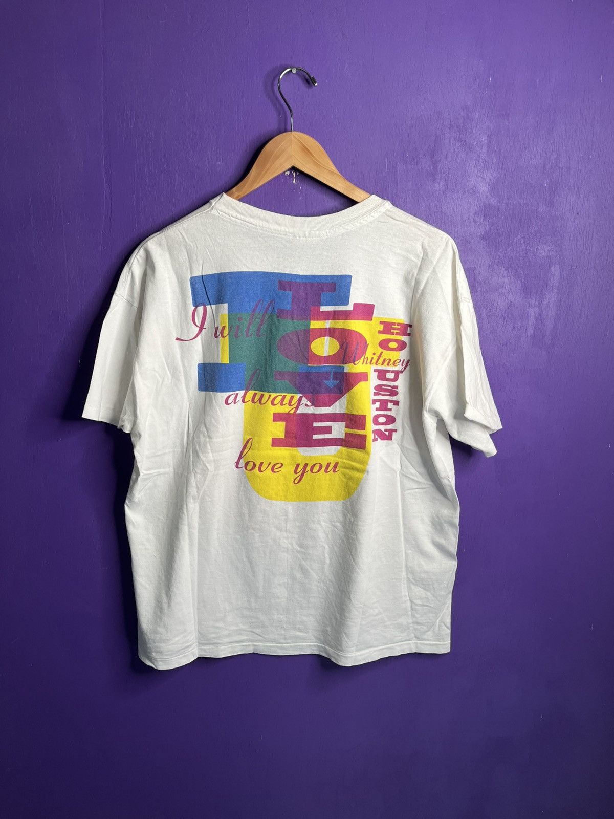 Band Tees × Vintage Vintage 90s Whitney Houston love tour t-shirt Size US L / EU 52-54 / 3 - 2 Thumbnail