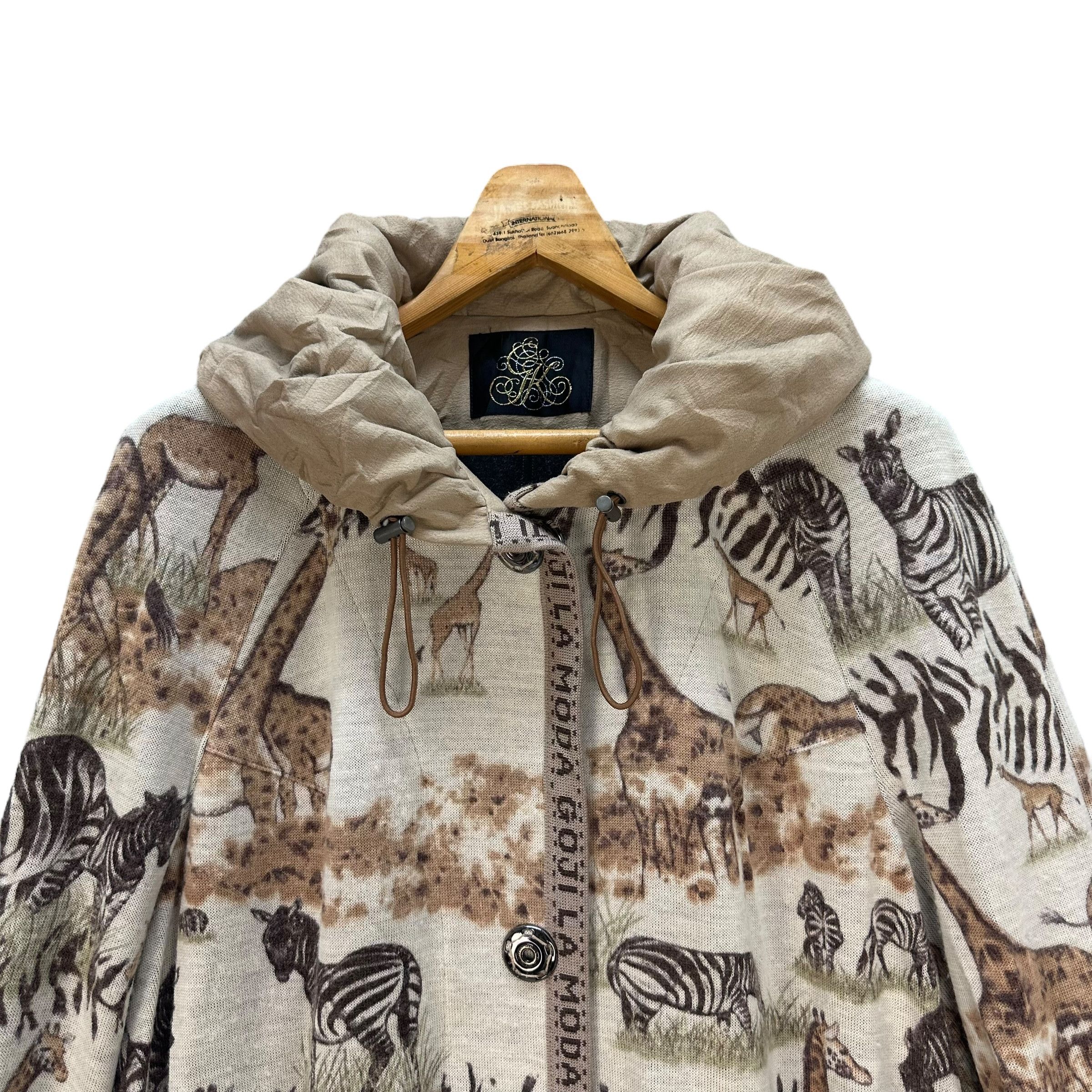 Japanese Brand GOJI LA MODA ANIMAL OVERPRINT LONG COAT JACKET #9003-47 Size XL / US 12-14 / IT 48-50 - 2 Thumbnail
