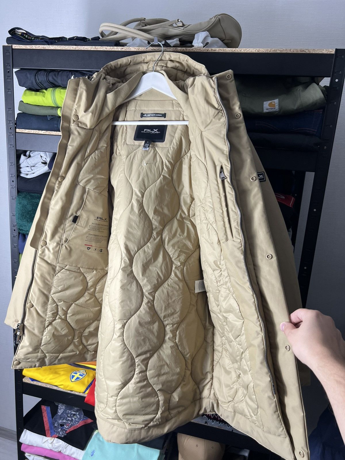 Polo Ralph Lauren 🧥 RLX Ralph Lauren Water-Repellent Faille Hooded Jacket Y2K Size US M / EU 48-50 / 2 - 13 Thumbnail