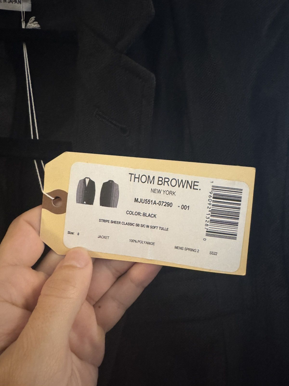 Thom Browne Stripe Sheer Classic Blazer In Soft Tulle Size XS / US 0-2 / IT 36-38 - 3 Thumbnail