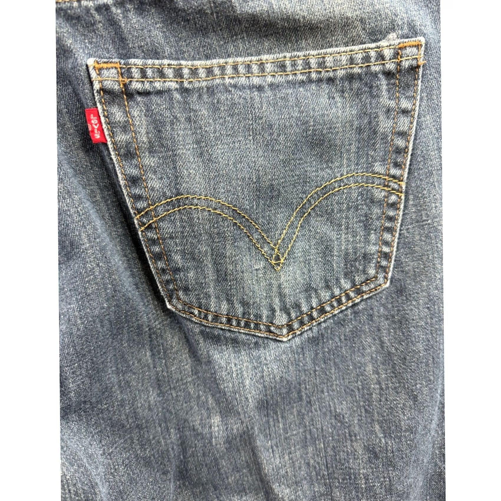 Levi's Levi's 514 Slim Straight Jeans Mens Blue Medium Wash 35x29 Size US 35 - 3 Thumbnail