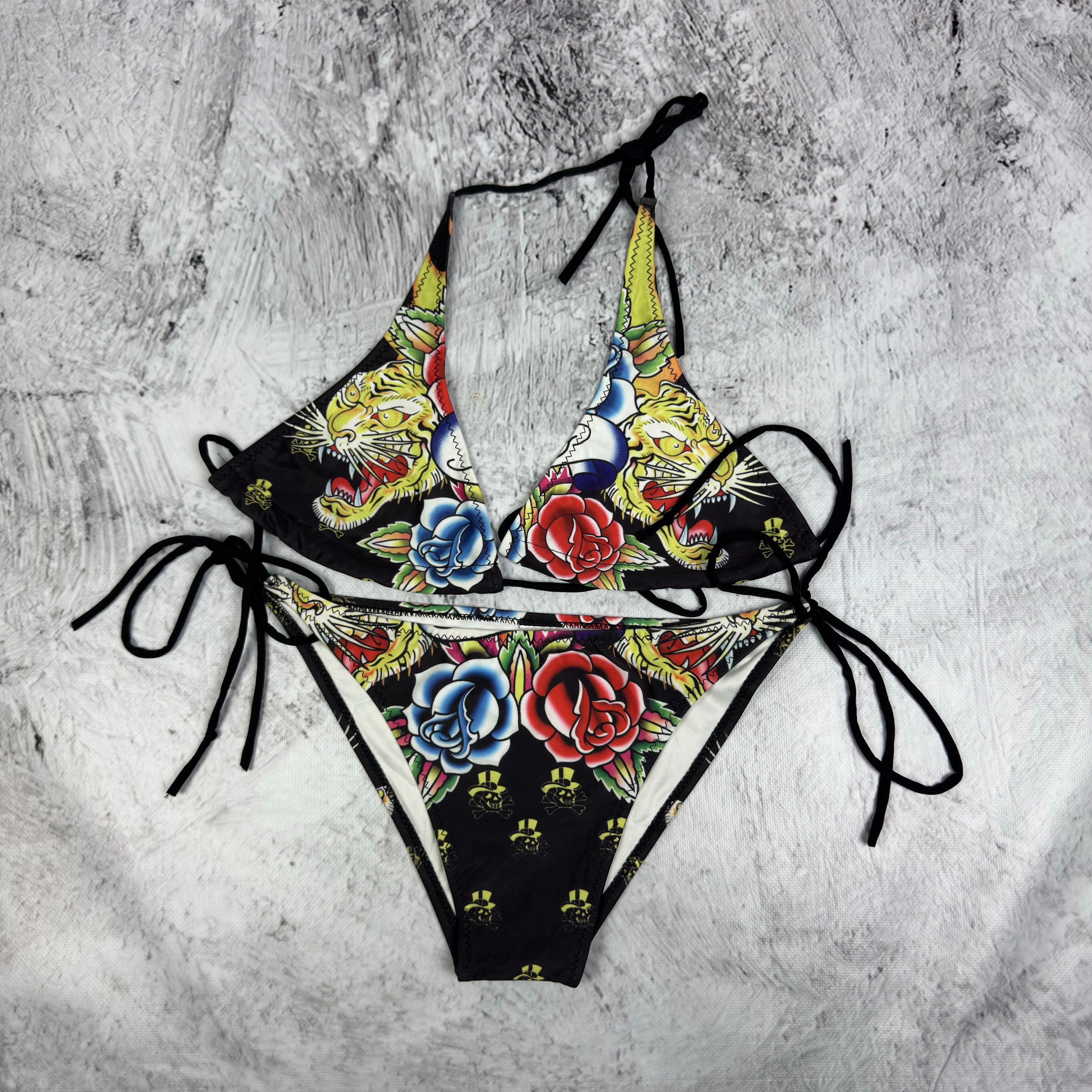 Ed Hardy ED HARDY Vintage Y2K Skull Love Kills Slowly Bikini Set