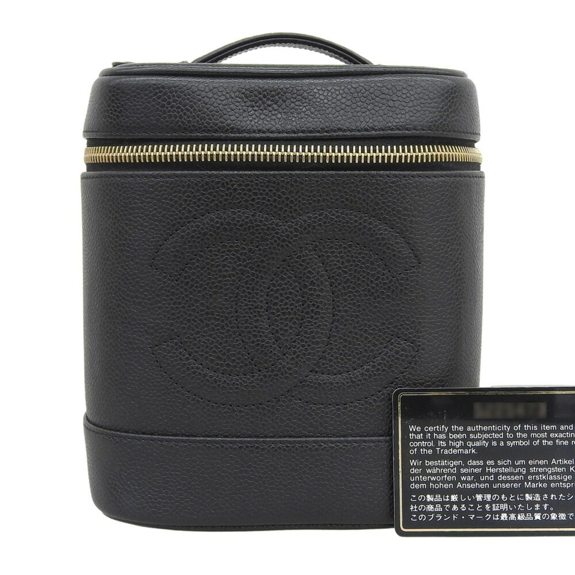 Chanel CHANEL Coco Mark Vanity Bag A01998 in Caviar Skin, Black Size ONE SIZE - 1 Thumbnail