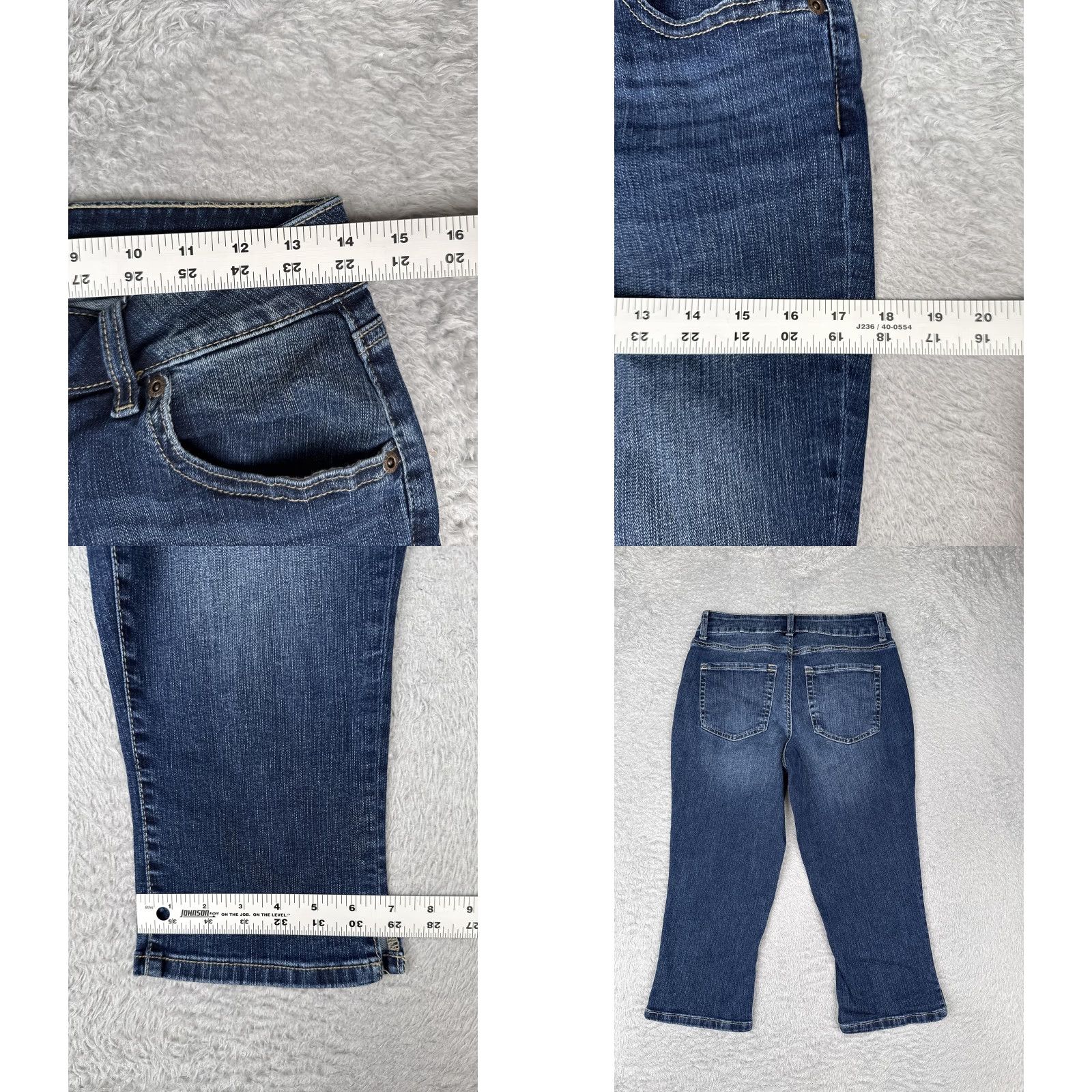 Vintage M Jeans by Maurice's Capri Pants Womens 8 Blue Denim Cropped Stretch Size 30" / US 8 / IT 44 - 9 Thumbnail
