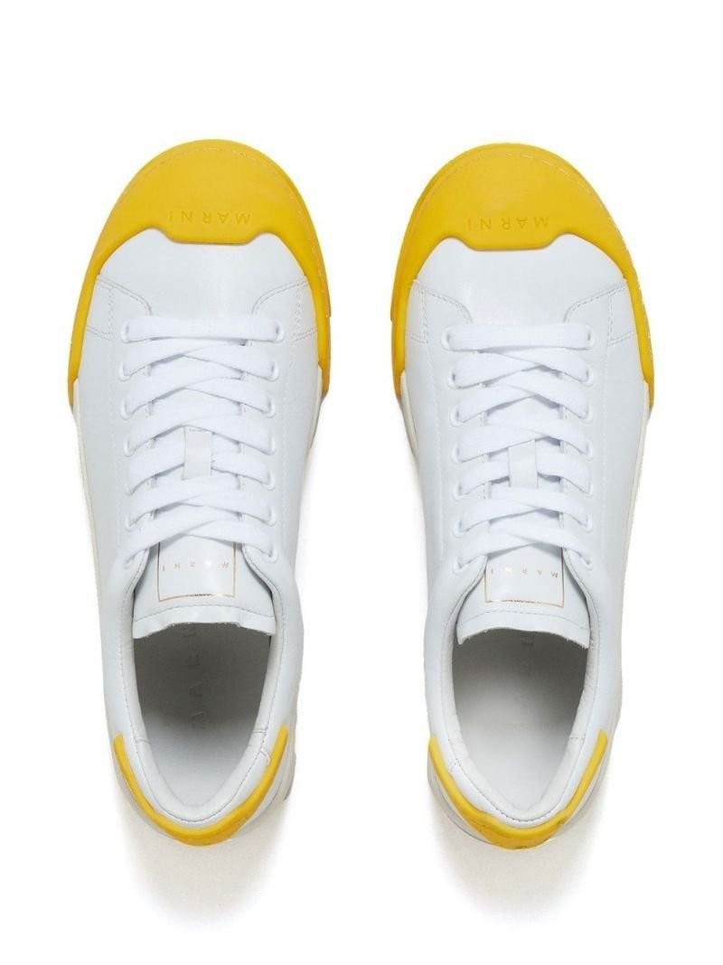 Marni o1w1db10325 Lace Up Panelled Sneaker in White/Yellow Size US 7 / EU 40 - 3 Thumbnail