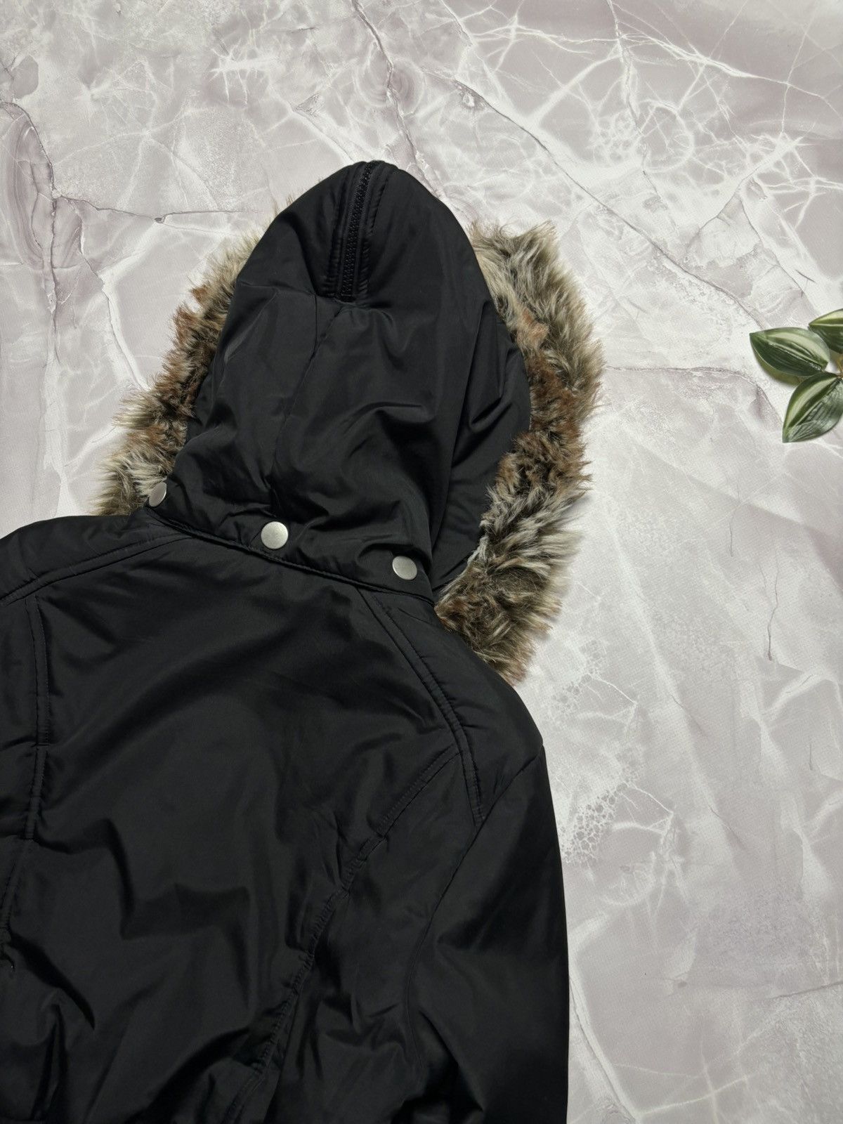 Other Womens VTG Y2K Cropped Bomber Jacket Faux Fur Babydoll Black Size S / US 4 / IT 40 - 15 Thumbnail