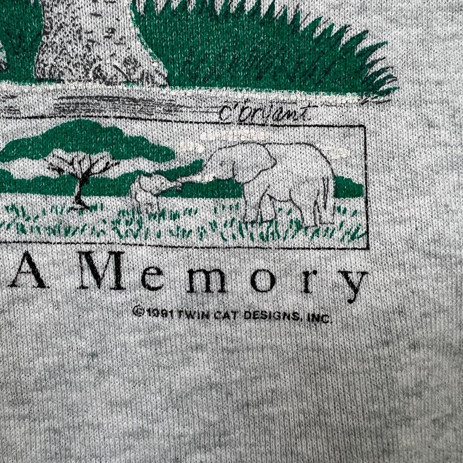Vintage 1991 Endangered Elephants Sweatshirt Dont Let Them Be Memory Size US M / EU 48-50 / 2 - 3 Thumbnail