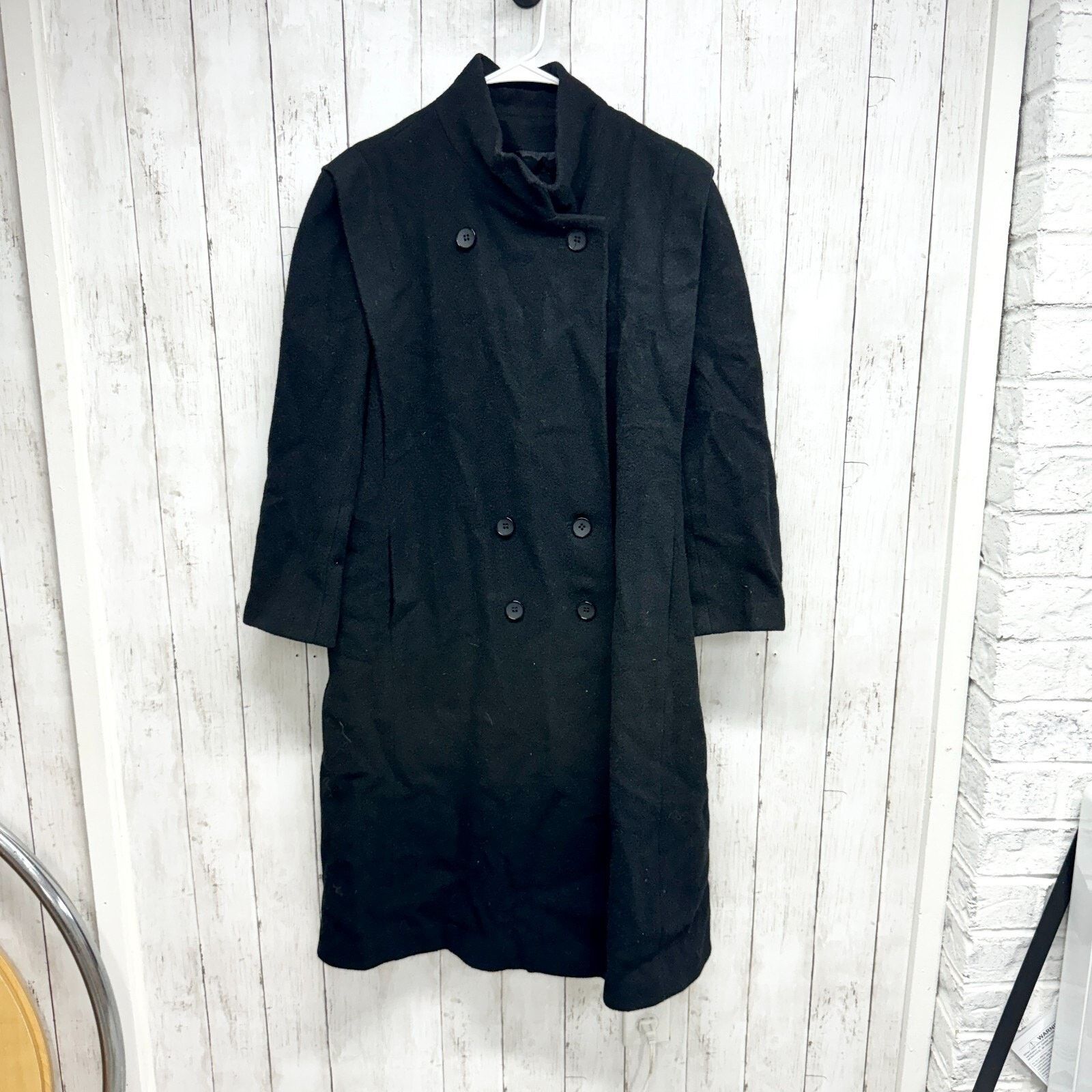Vintage Vintage Projections Coat Black Peacoat Button Front Outdoor Size L / US 10 / IT 46 - 3 Thumbnail