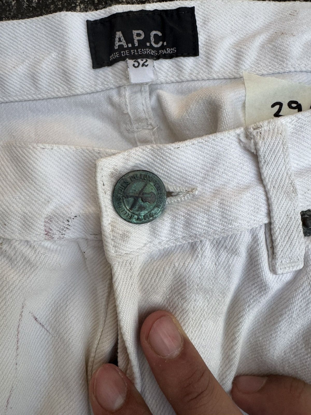 A.P.C. APC SELVEDGE DENIM WHITE JEANS Size US 29 - 4 Thumbnail