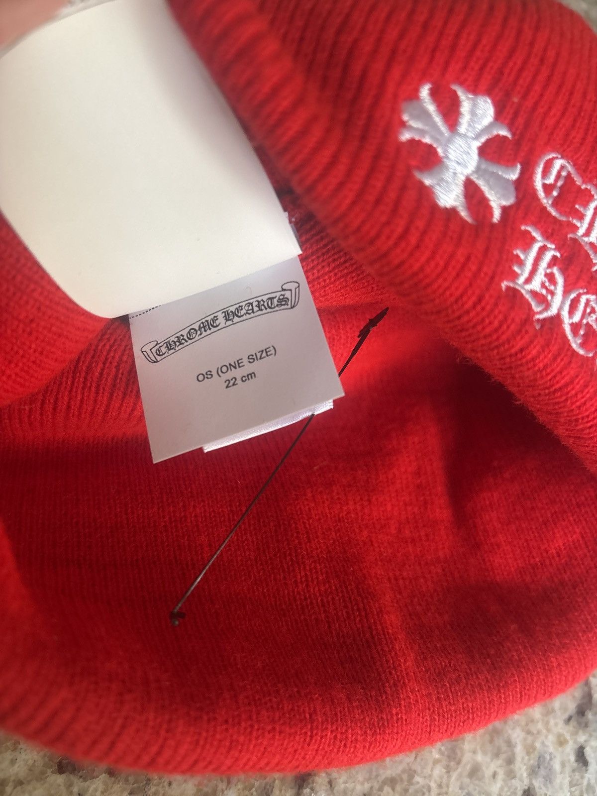 Chrome Hearts Chrome Hearts Red Logo Beanie Size ONE SIZE - 3 Thumbnail