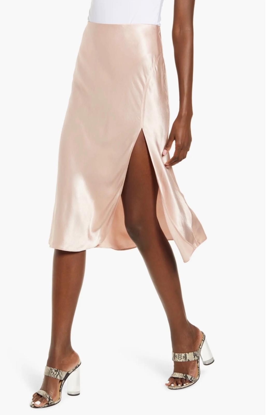 Other SOCIALITE Bias Cut Satin Skirt in Olive (SMALL) Size 28" / US 6 / IT 42 - 5 Thumbnail
