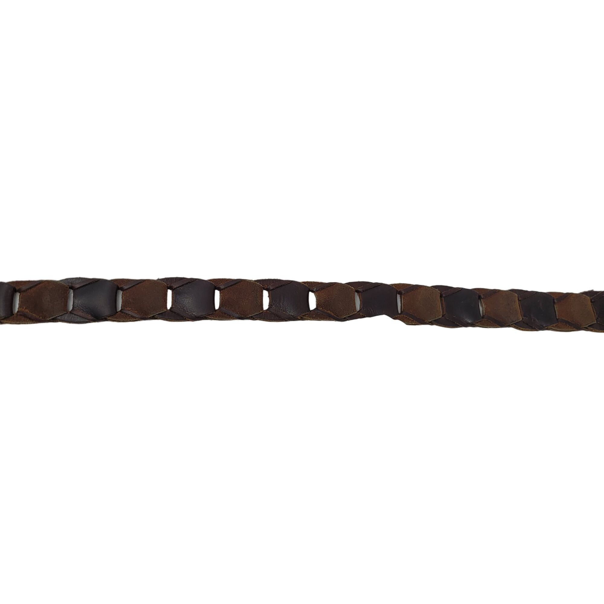 Vintage Vintage Woven Suede Leather Hexagon Pattern Belt 42" Brown W Size 44 - 7 Thumbnail
