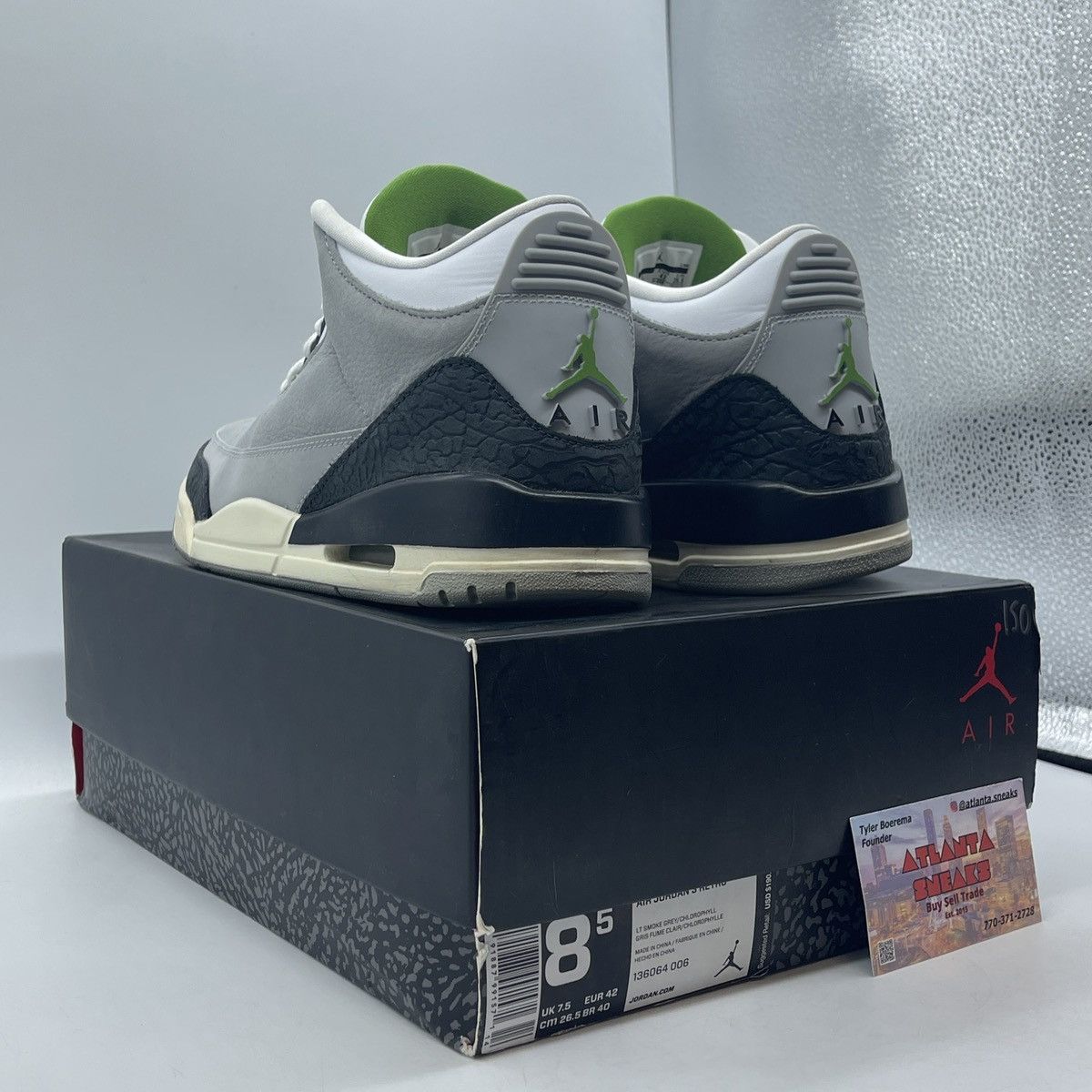 Jordan Brand Air Jordan 3 chlorophyll Size US 8.5 / EU 41-42 - 4 Thumbnail