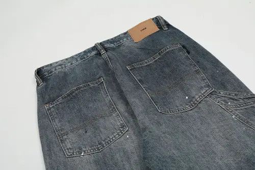 VIBE High street trend patchwork loose straight distressed jeans Size US 34 / EU 50 - 6 Thumbnail