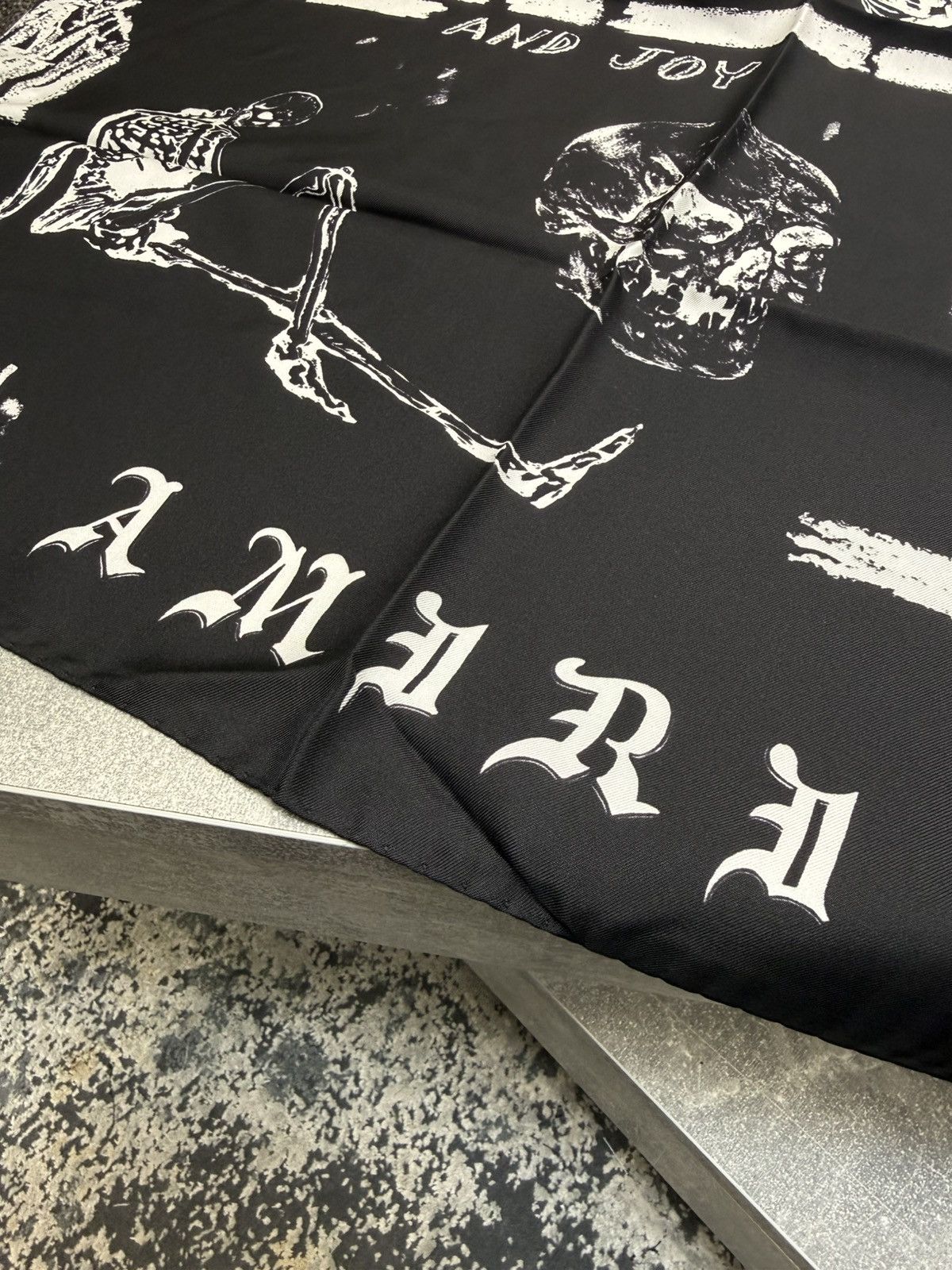 Amiri × Wes Lang All Over Sketch Silk Scarf Black. BNWT. RRP $770 Size ONE SIZE - 2 Thumbnail
