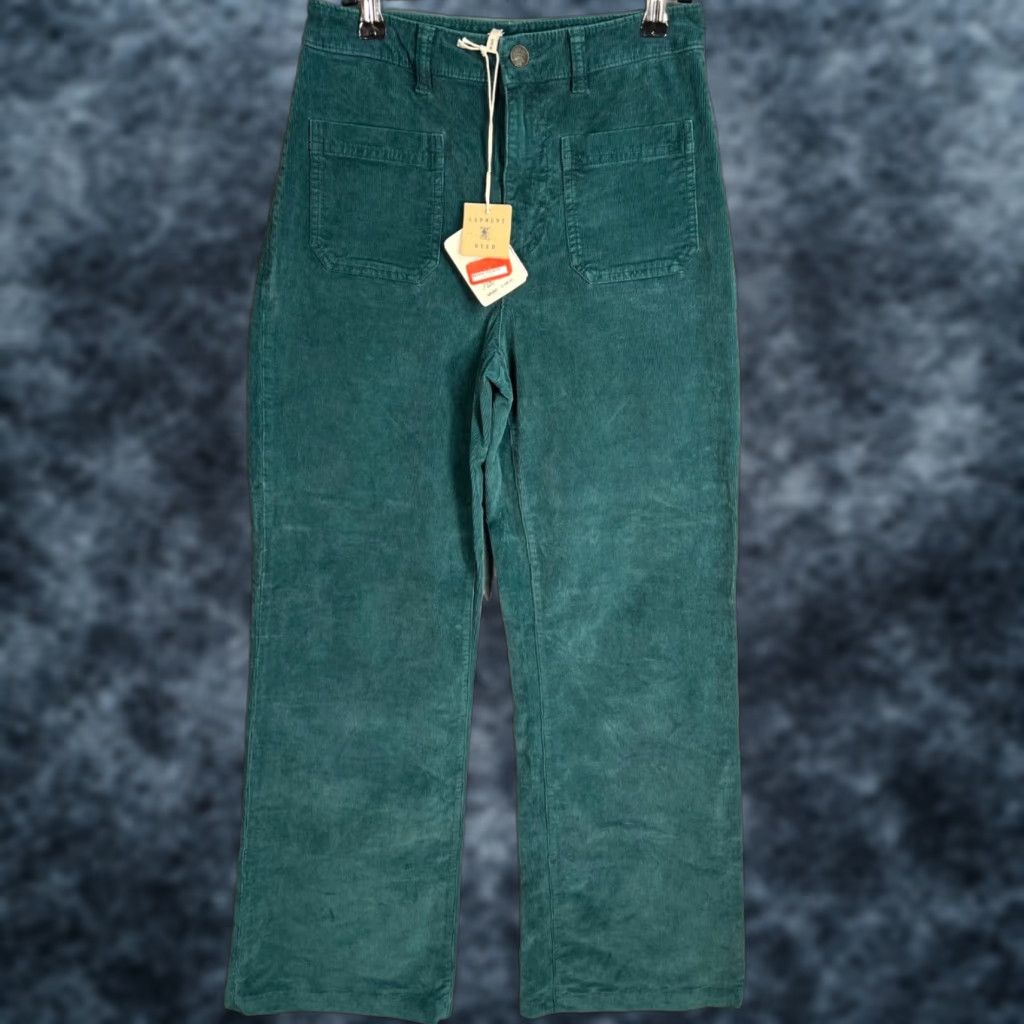 Faherty FAHERTY Corduroy Pants Womens Size 26 Green Organic Cotton Relaxed Fit Ankle Straight Size 26" / US 2 / IT 38 - 1 Thumbnail