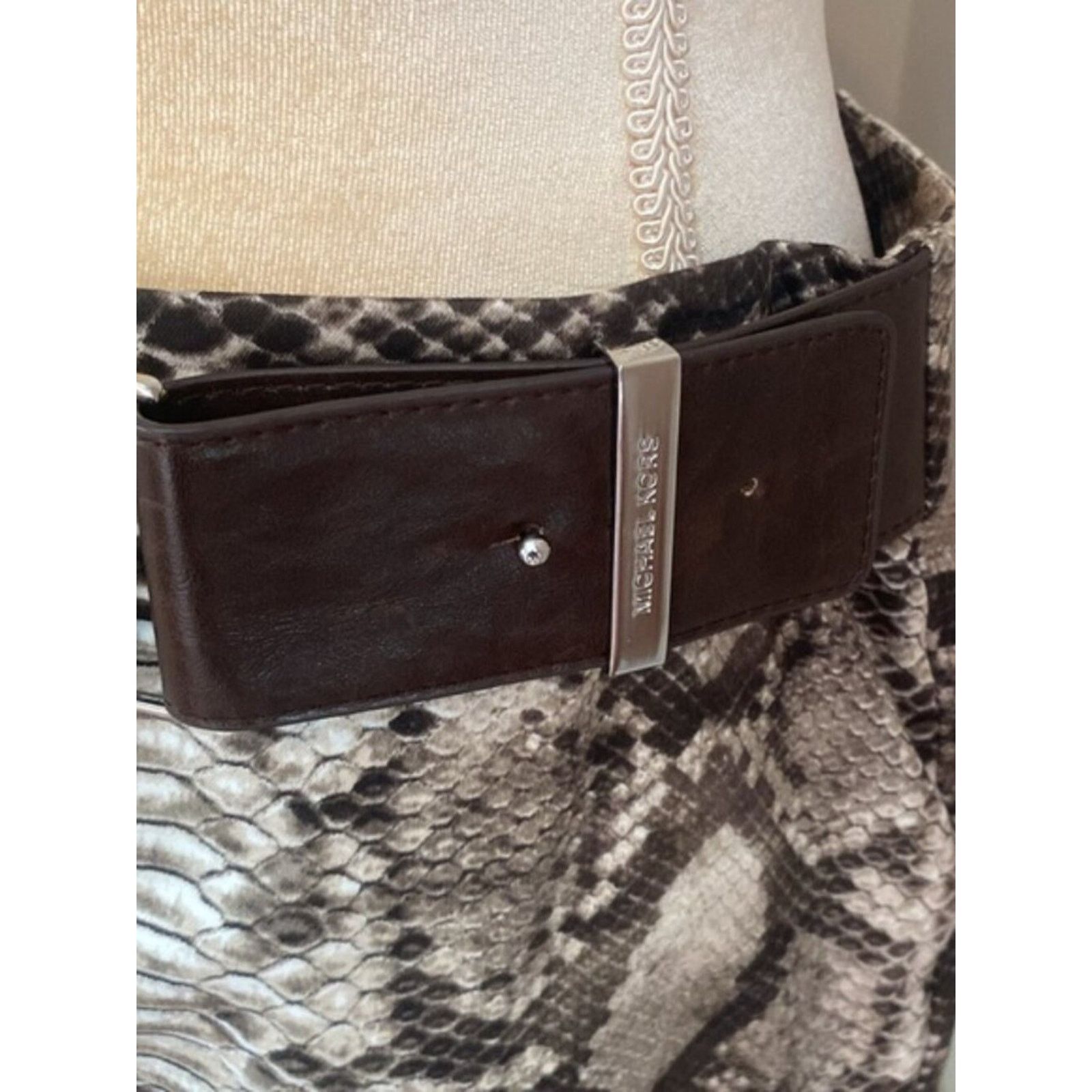 Michael Kors Michael Kors Snakeskin Skirt - Grey Python, Size 4 Size 27" / US 4 / IT 40 - 3 Thumbnail