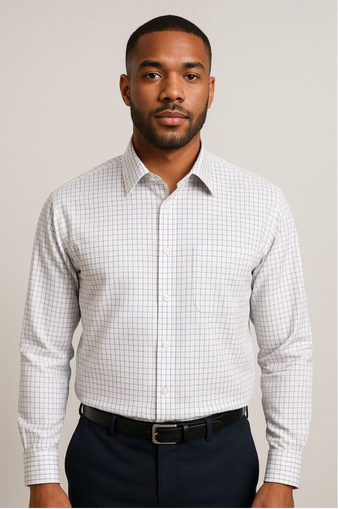 Tommy Hilfiger Tommy Hilfiger Grid Check Dress Shirt – 15.5 x 32/33 Reg Fit Size US S / EU 44-46 / 1 - 1 Thumbnail