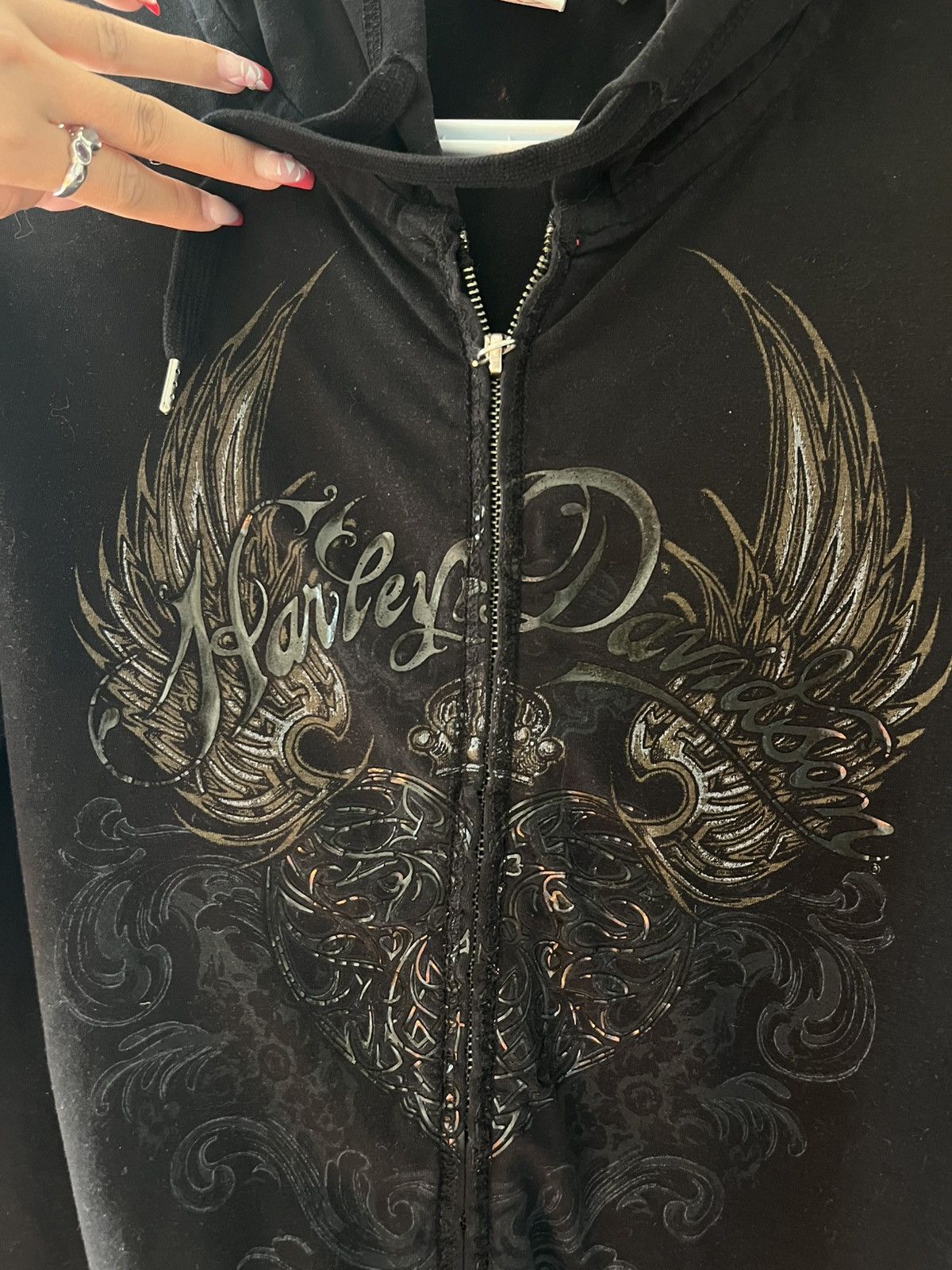 Harley Davidson Black Harley Davidson Zip-up Jacket Hoodie Size XXL / US 16-18 / IT 52-54 - 1 Thumbnail