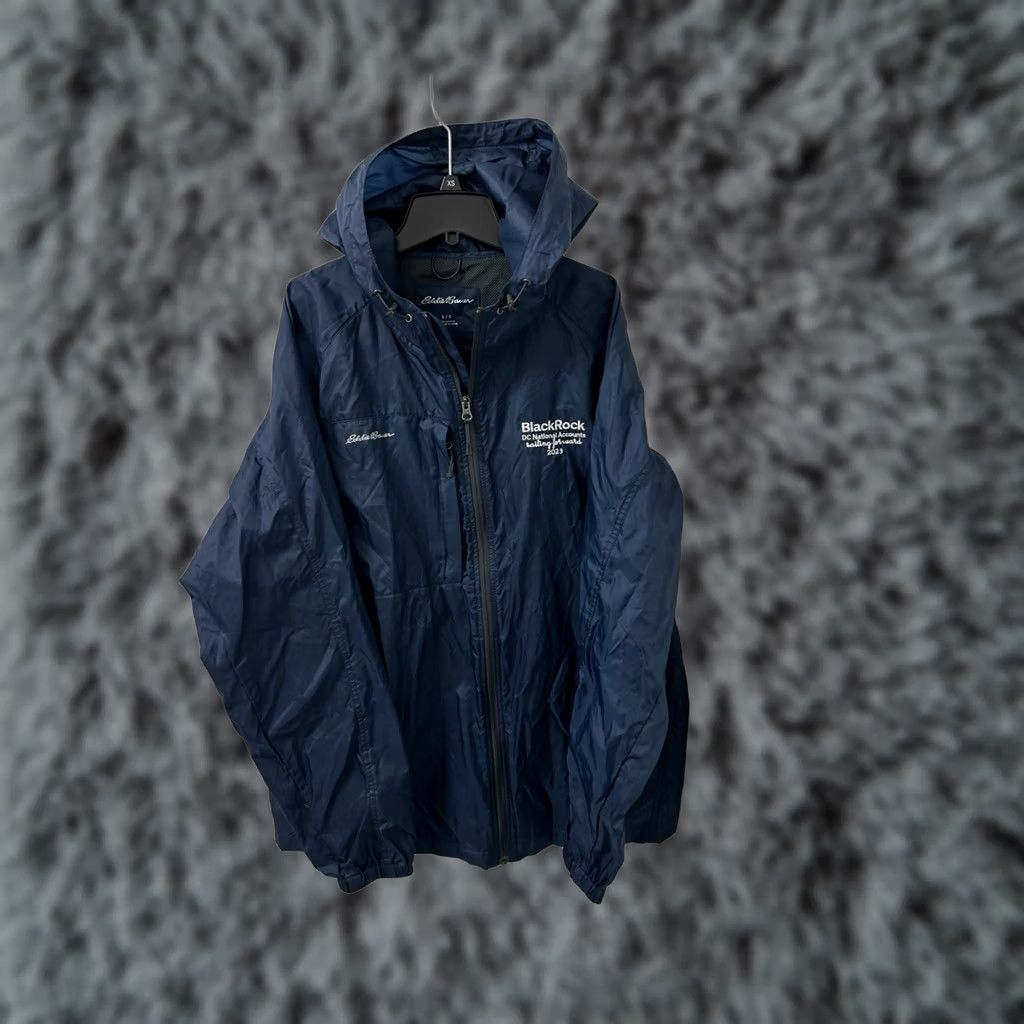 Eddie Bauer Eddie Bauer Rain Jacket Mens L Blue Lightweight Full Zip YKK Pockets Hooded Size US L / EU 52-54 / 3 - 1 Thumbnail