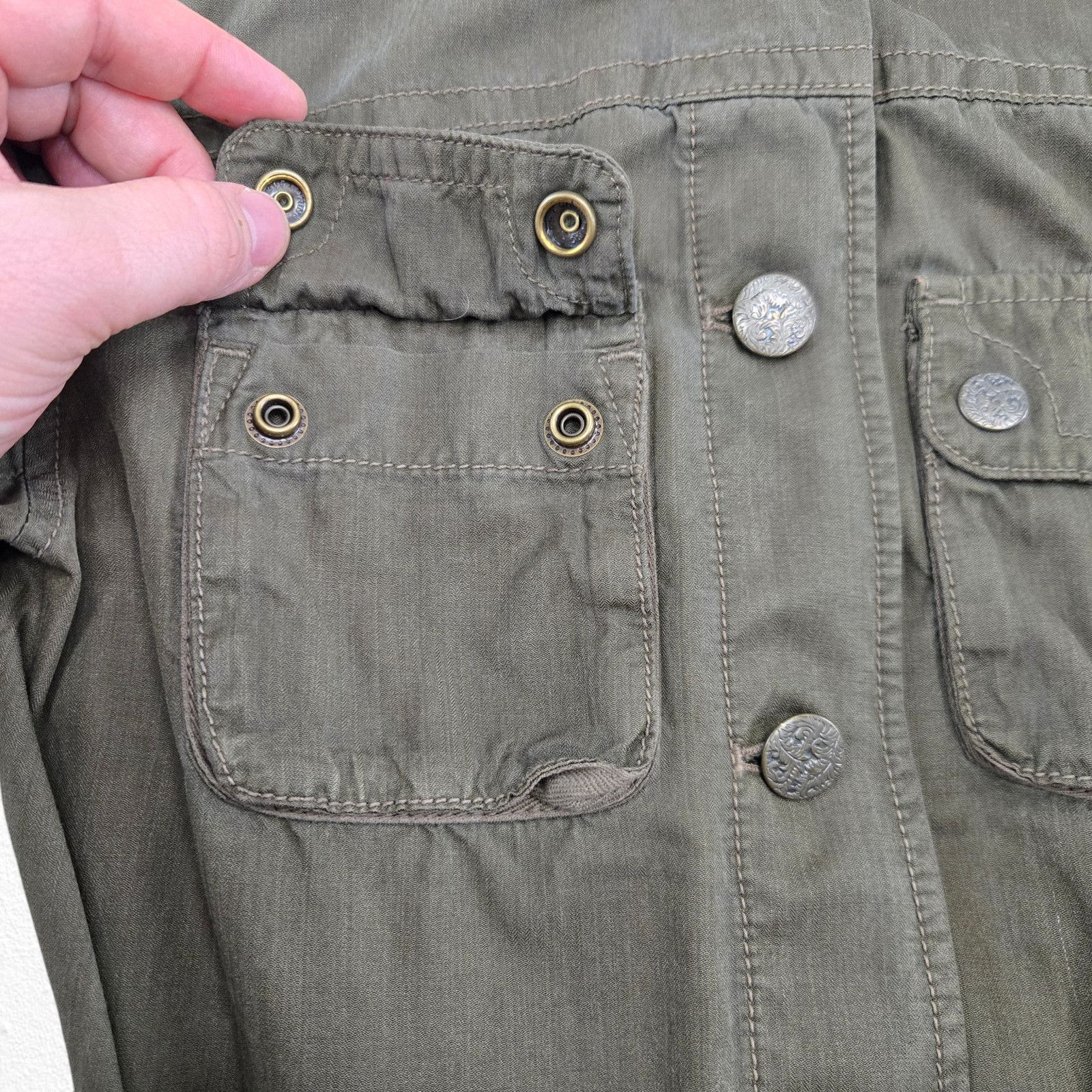 J.Crew J.Crew Silk Cotton Utility Military Jacket Olive Green Small Size S / US 4 / IT 40 - 6 Thumbnail