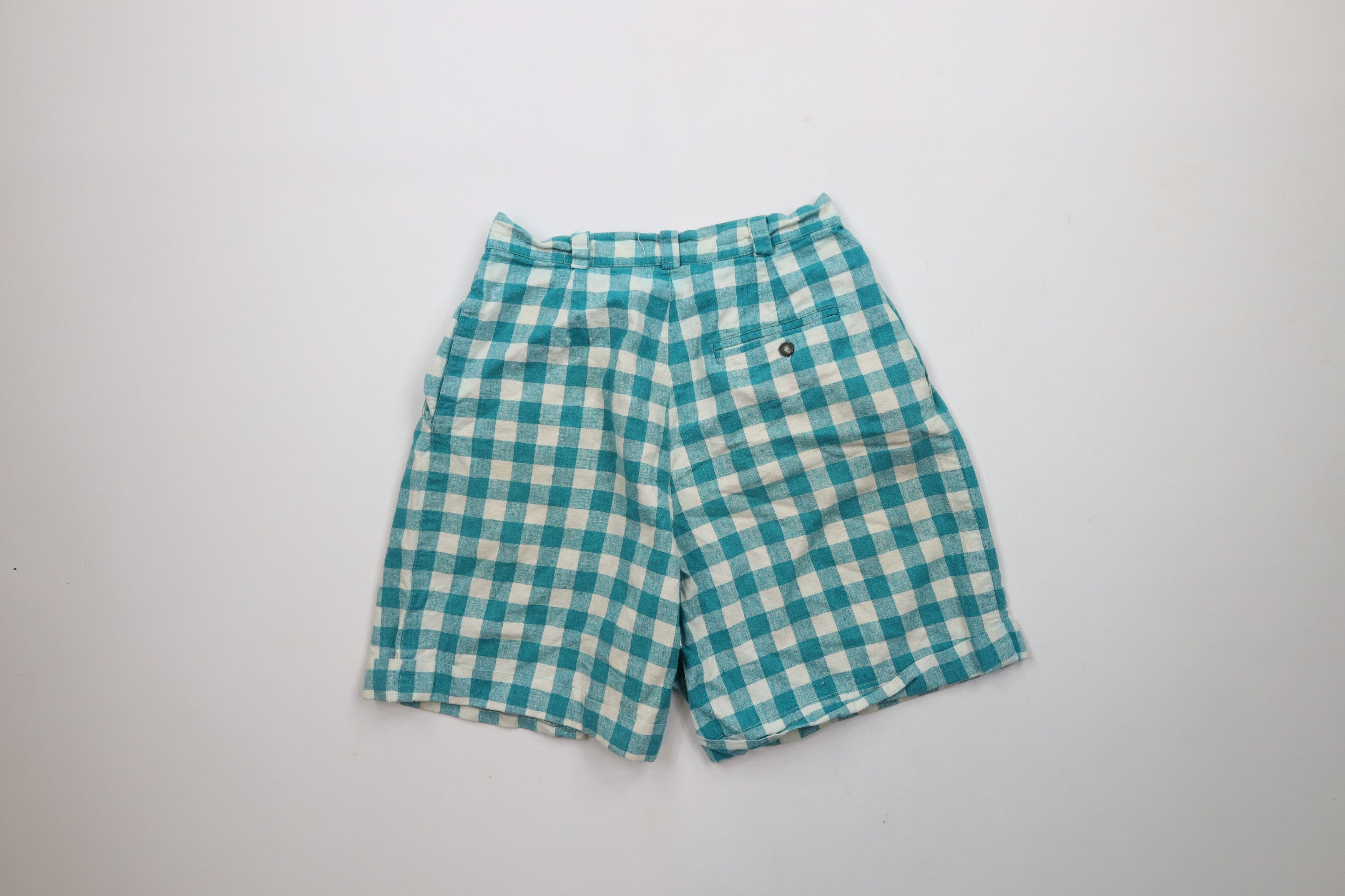 Vintage Vintage 90s Streetwear Pleated Cuffed Bermuda Shorts Plaid Size 32" / US 10 / IT 46 - 10 Thumbnail