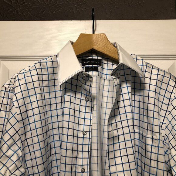 Paul Fredrick Paul Fredrick men's 100%cotton dress shirt size: 16 1/2-32 Size US L / EU 52-54 / 3 - 4 Thumbnail
