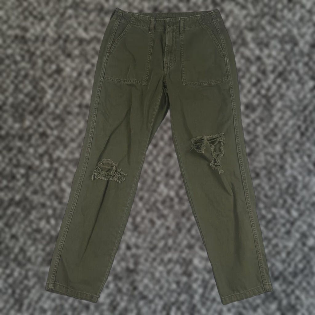 American Eagle Outfitters American Eagle Womens Utility Pants 2 Workwear Military Green Crop Size 26" / US 2 / IT 38 - 1 Thumbnail