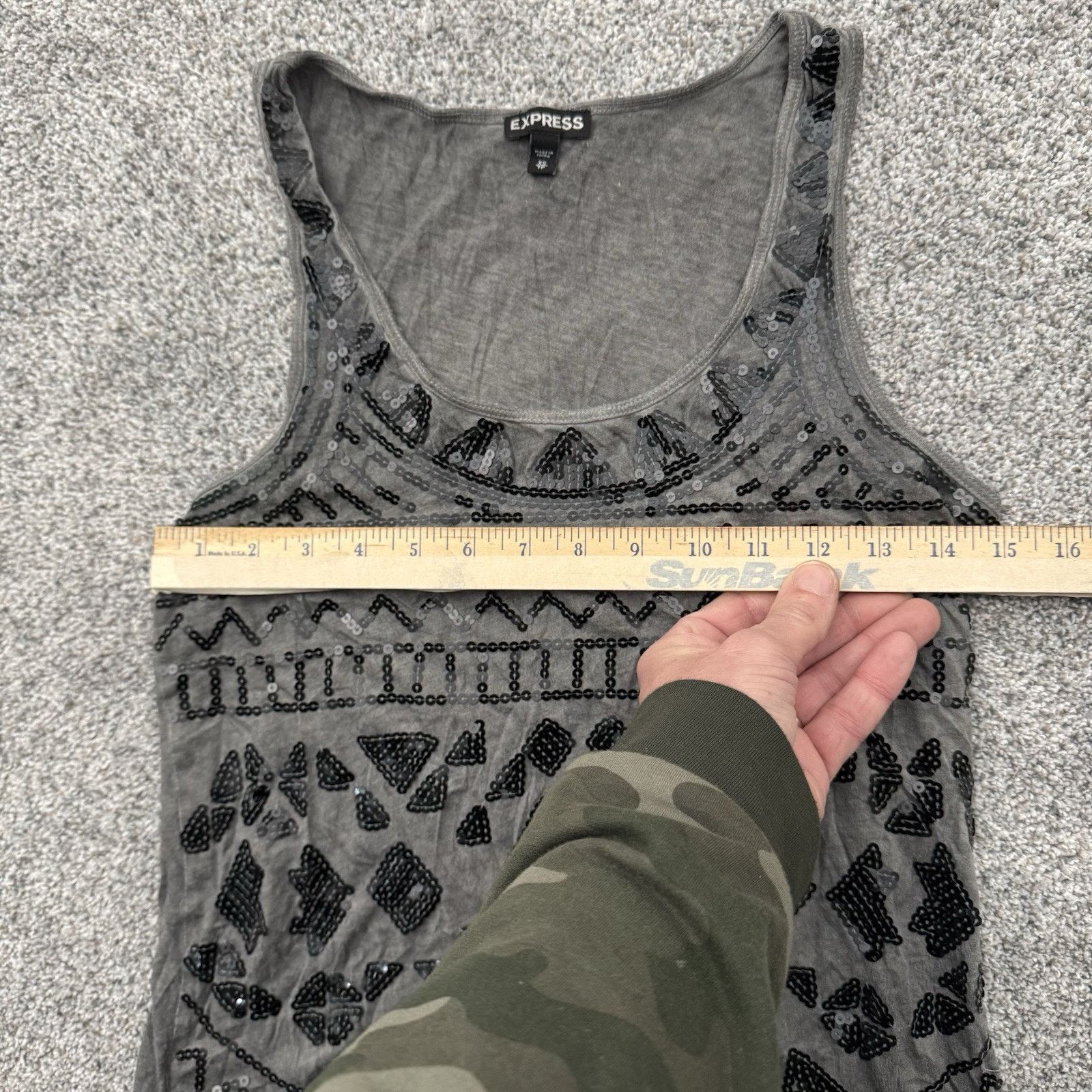Express Express Tank Top Womens XS Edgy Sequins Sparkly Party Chic Size XS / US 0-2 / IT 36-38 - 3 Thumbnail