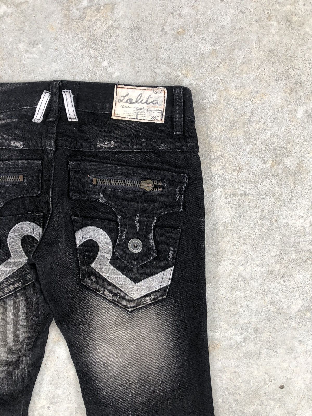 If Six Was Nine Rare Lolita Flared Jeans Distressed Jeans Size US 31 - 10 Thumbnail