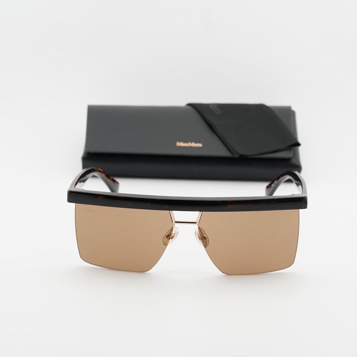 Max Mara Max Mara MM0072 52E Sunglasses Dark Havana Square Frame Size ONE SIZE - 11 Thumbnail