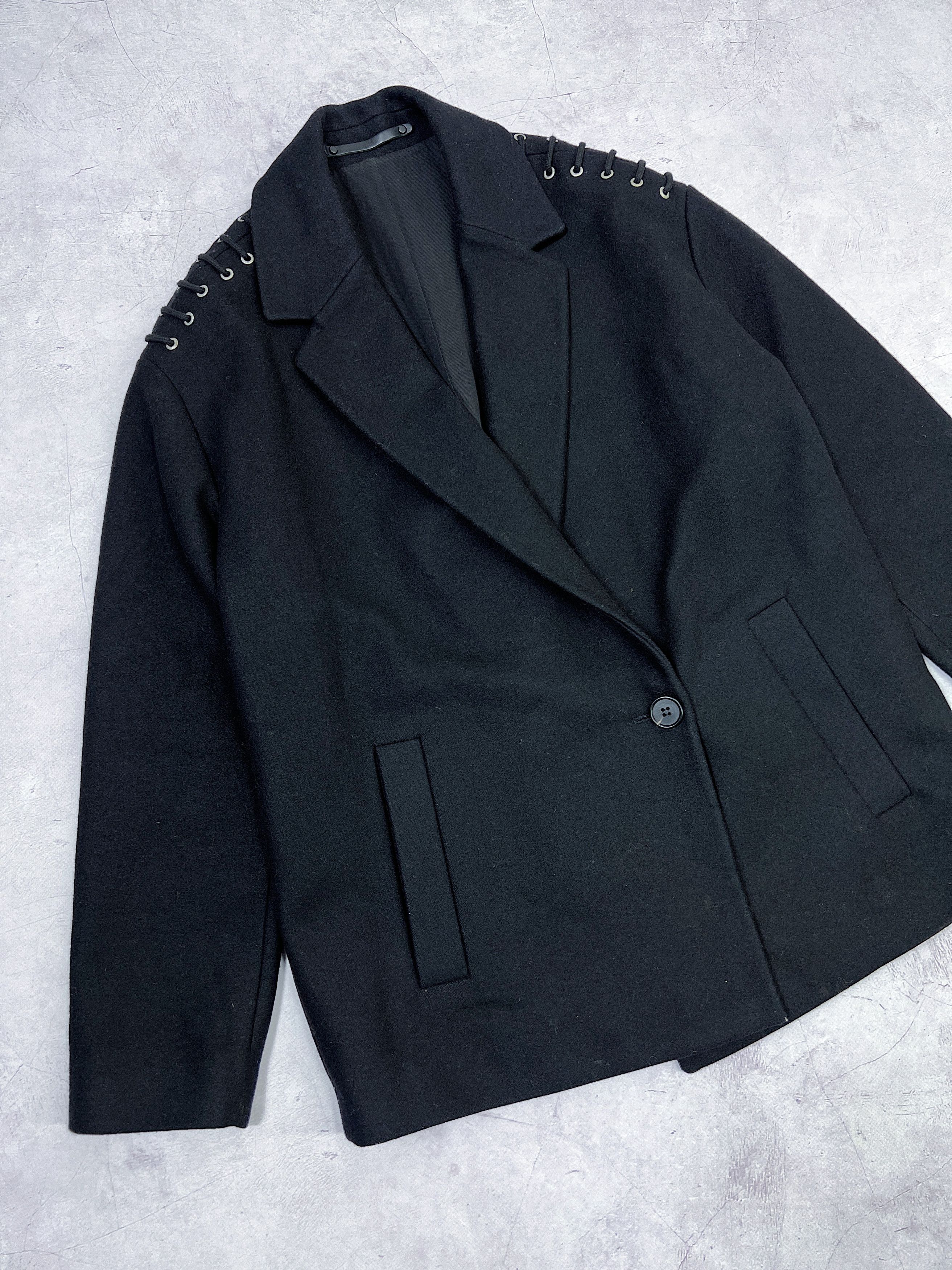Allsaints AllSaints Ada Laced Short Wool Coat Women's Size S / US 4 / IT 40 - 5 Thumbnail
