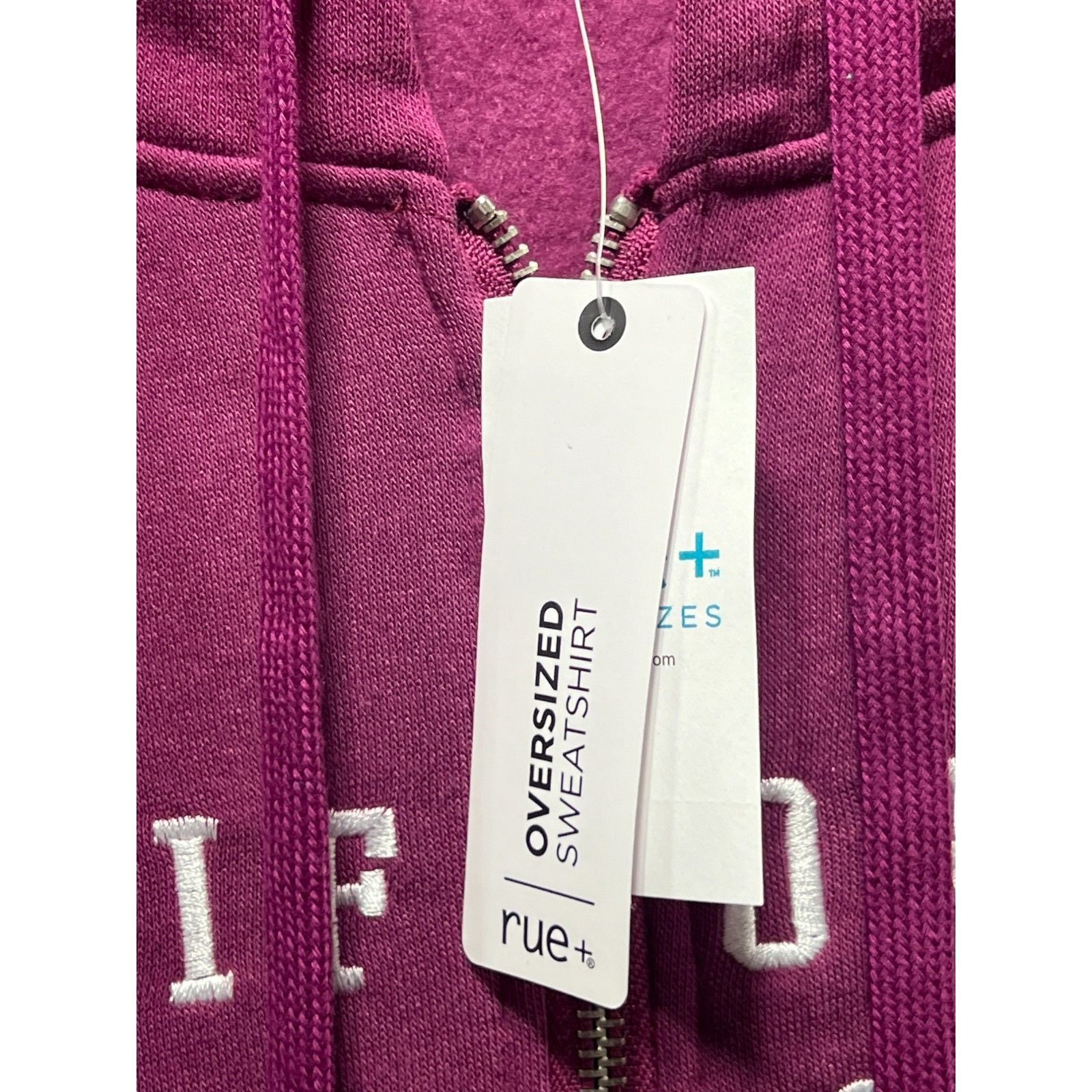 rue21 Rue 21 - Women's Long Sleeve Hooded Sweatshirt - Purple - 1X Size XL / US 12-14 / IT 48-50 - 15 Thumbnail