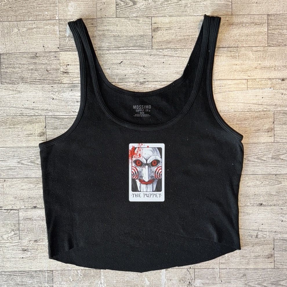 Mossimo The Puppet, Jigsaw/Tarot, Halloween Theme, Cropped Tank Top Size M / US 6-8 / IT 42-44 - 9 Thumbnail