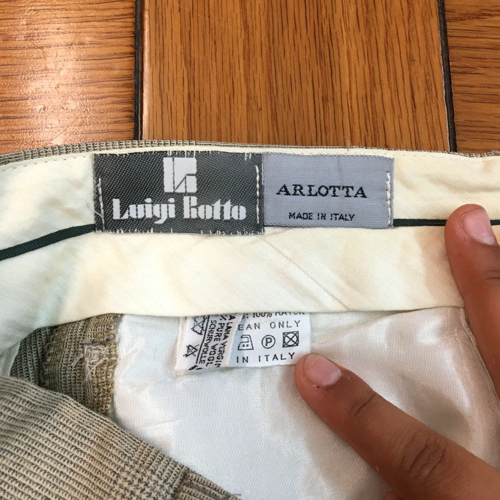 Vintage VINTAGE Luigi Rotto Arlotta Mens Dress Pants Cuffed Pleated Brown Wool Knit Check 36 Regular Inseam 32 Italy Vintage Men Pants 90s style Size US 36 / EU 52 - 5 Thumbnail