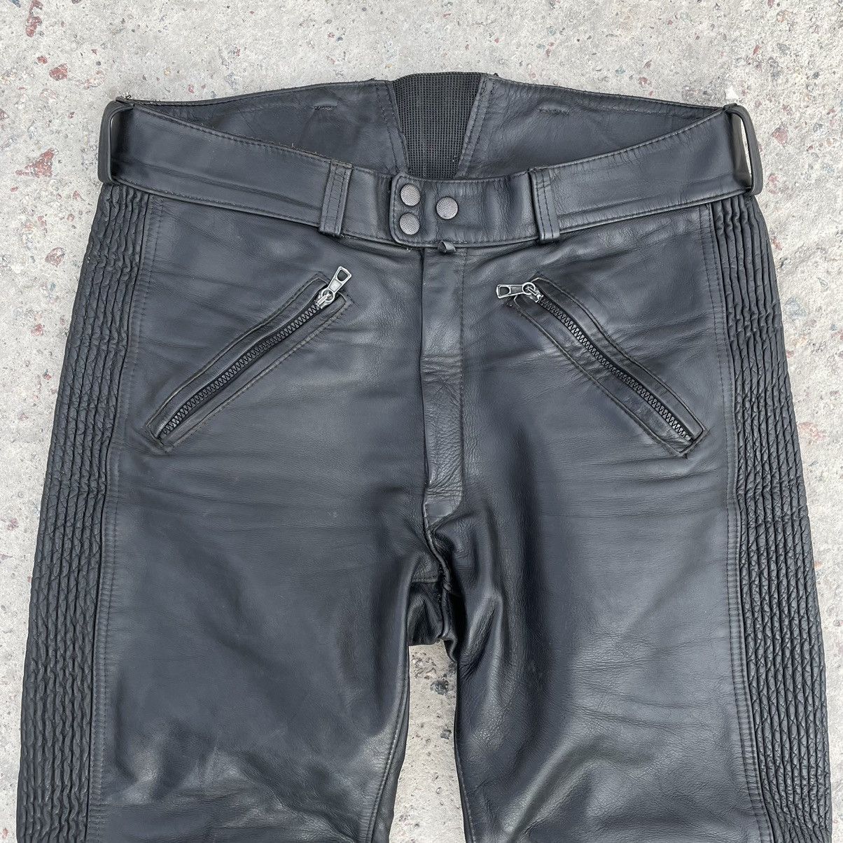 Other Vintage Moto Leather Pants 35 - 36 Size 90s Y2K USA Japan Size US 35 - 4 Thumbnail
