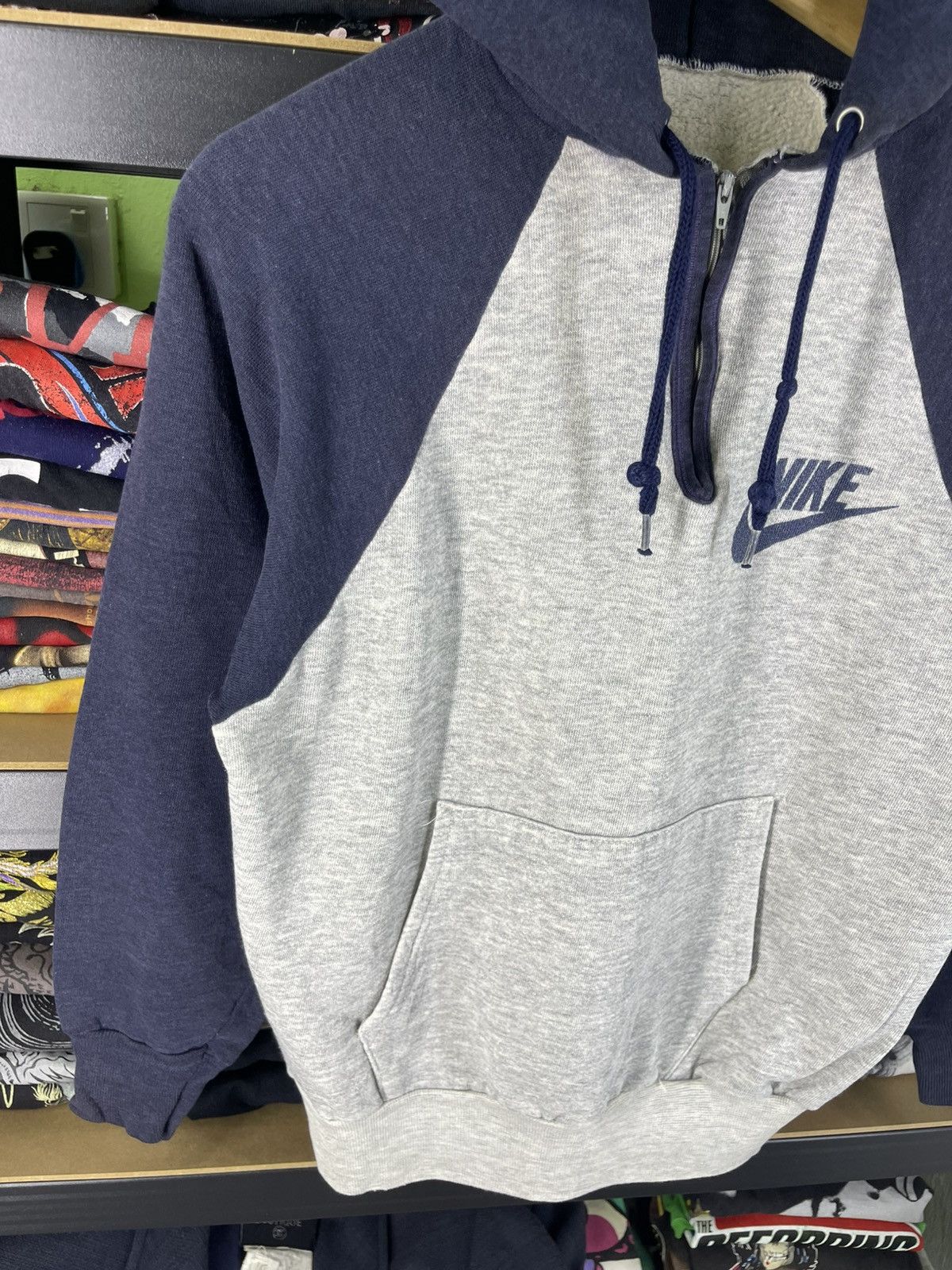 Nike Vintage 80's Nike Raglan Sleeve Halfzip Pullover Hoodie Size US M / EU 48-50 / 2 - 3 Thumbnail