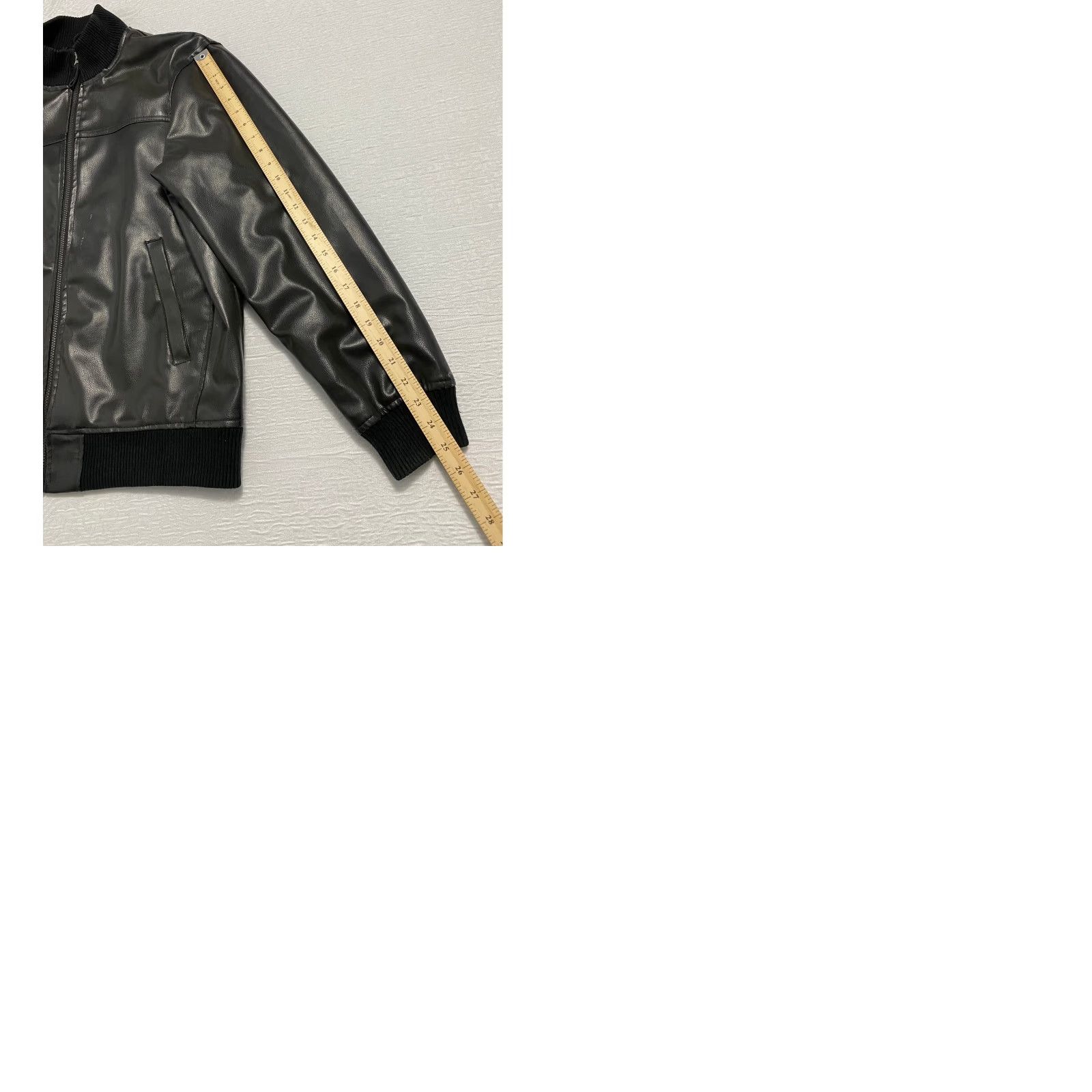 U.S. Polo Assn. US Polo Assn Mens Faux Leather Bomber Jacket Black Size L Zip Stand-Up Collar Padded Insulated Regular Fit Casual Size US L / EU 52-54 / 3 - 10 Thumbnail
