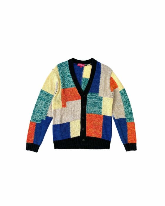 Supreme Patchwork Mohair Cardigan | Grailed