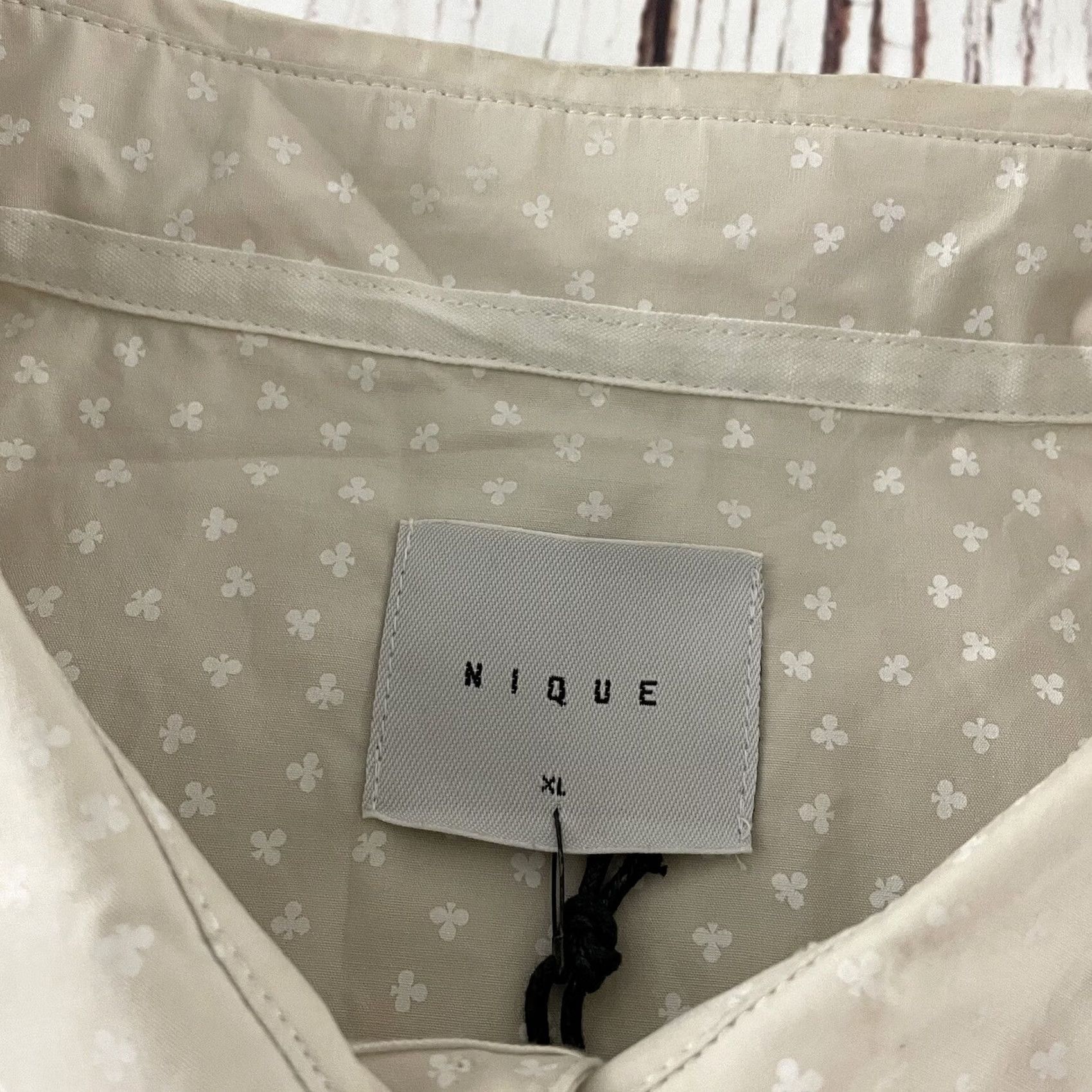 Nique Nique Beige Button-Up Long Sleeve Shirt XL Regular Cotton Men's Size US XL / EU 56 / 4 - 2 Thumbnail
