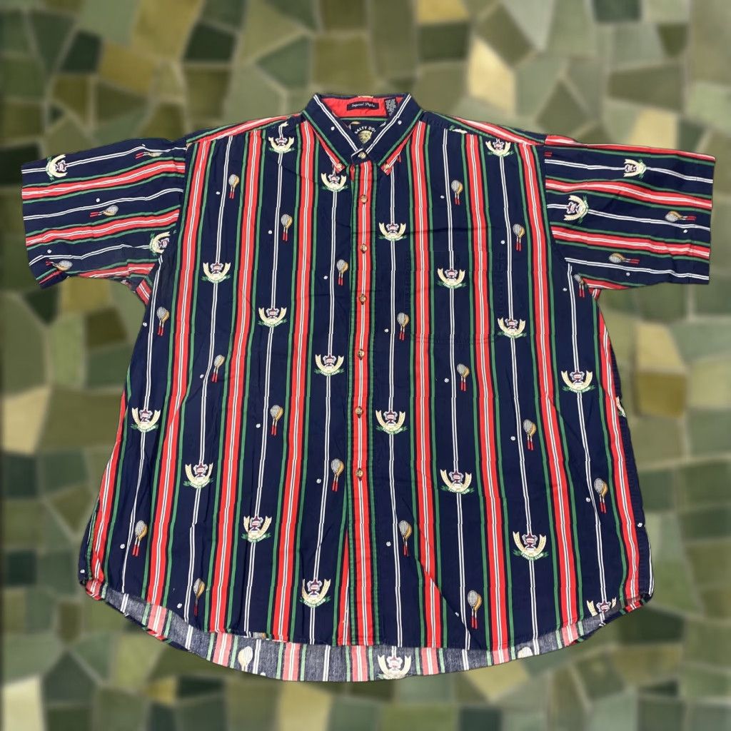 GANT Salty Dog Button-Down Shirt Mens XL Navy Striped Sports