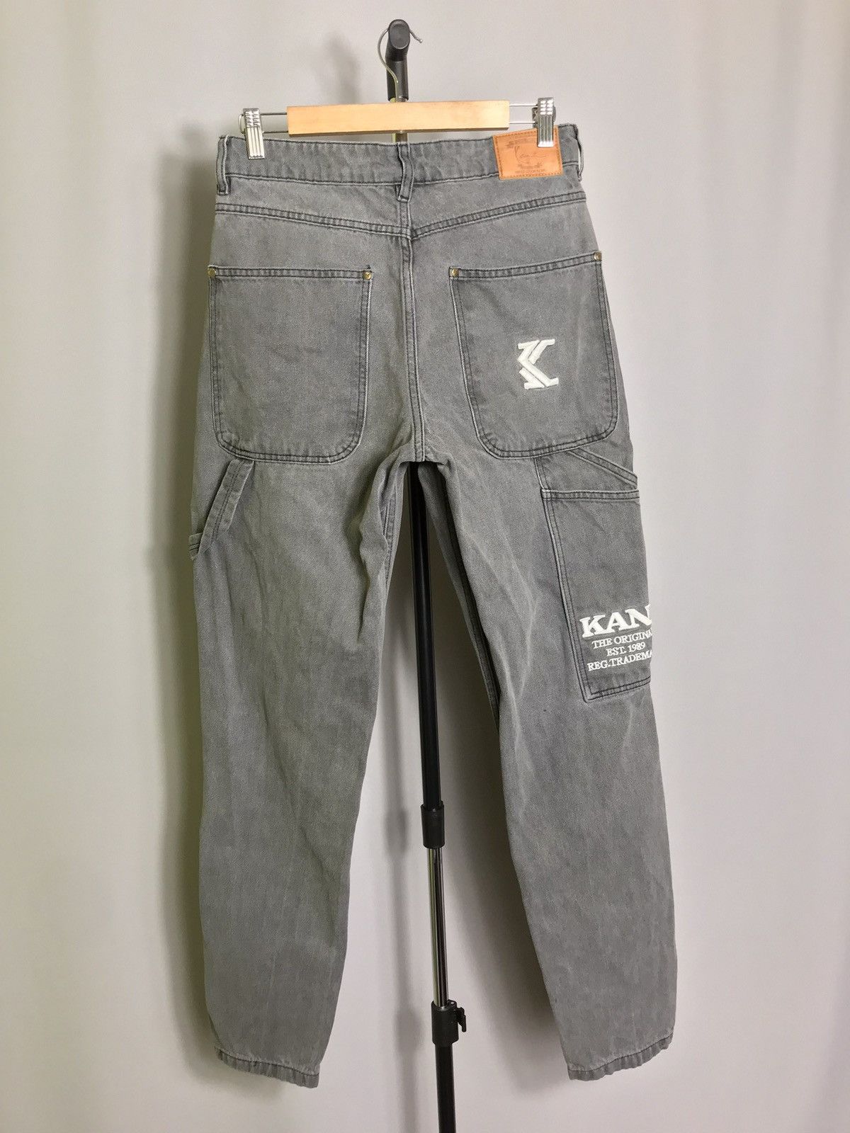 Karl Kani Karl Kani Mens Cargo Denim Y2K Baggy Fit Jeans Gray SMALL Size US 32 / EU 48 - 2 Thumbnail