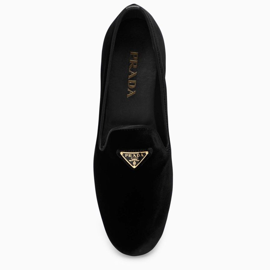 Prada o1d2blof0924 Velvet Loafers in Black Size US 7 / IT 37 - 3 Thumbnail