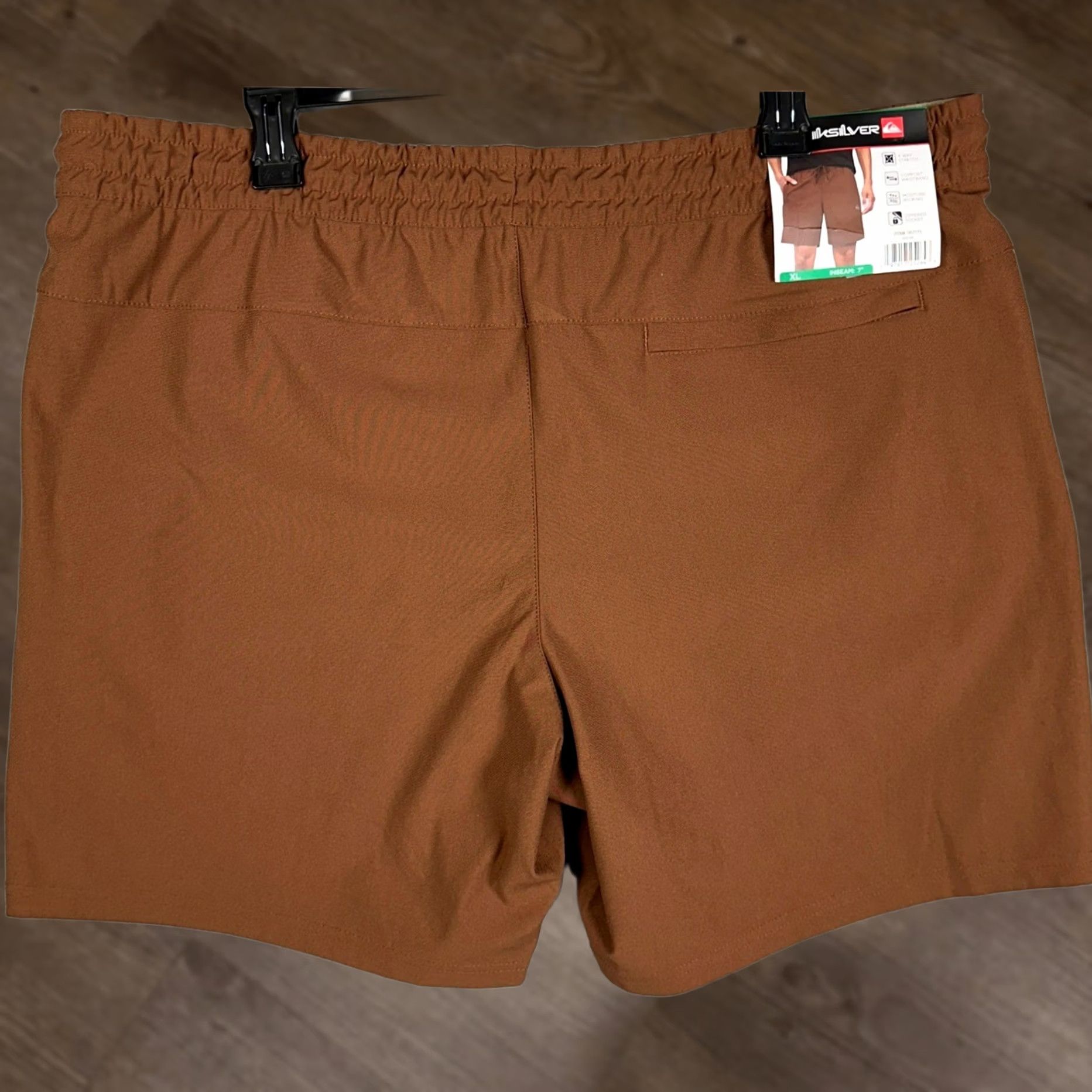 Quiksilver Quiksilver Shorts Mens XL 7 Inseam Brown 4-Way Stretch Moisture Wicking Drawstring Pockets Athletic Summer Activewear Casual Men XL Brown Size US 36 / EU 52 - 1 Thumbnail