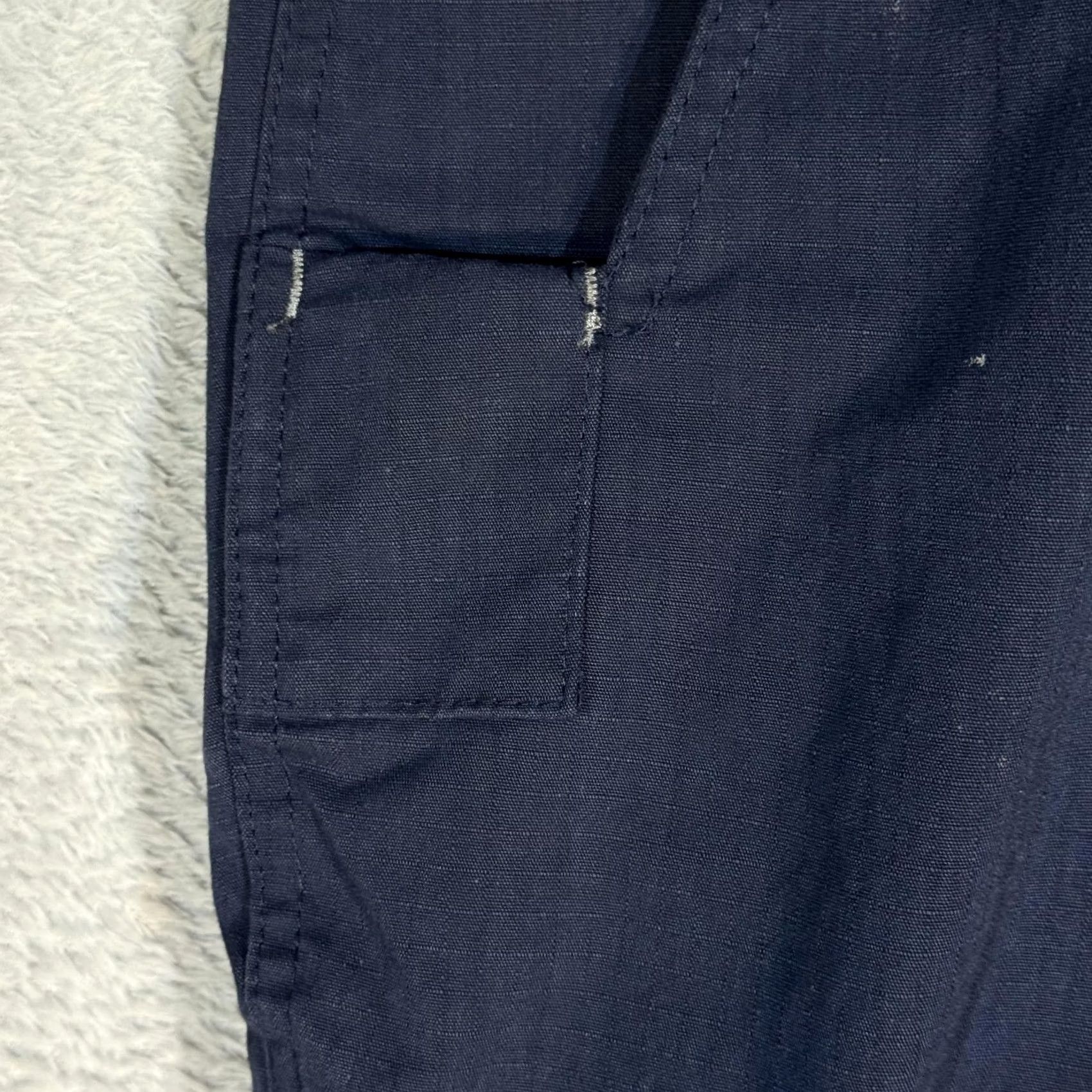 Carhartt Carhartt Pants Mens 39x31 Navy Blue Ripstop Relaxed Fit Utility Zip Pocket Work Size US 38 / EU 54 - 4 Thumbnail